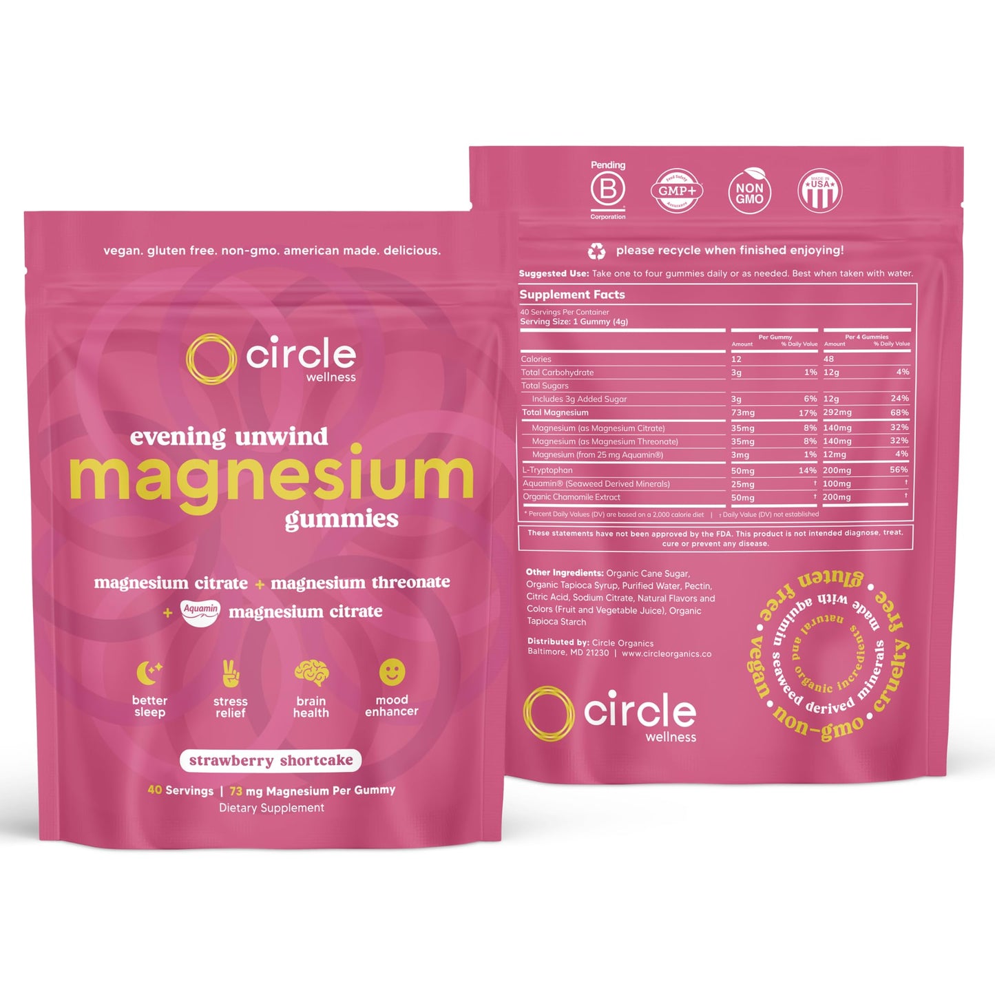 Circle Organics Evening Unwind Magnesium Gummies 1 Gummy