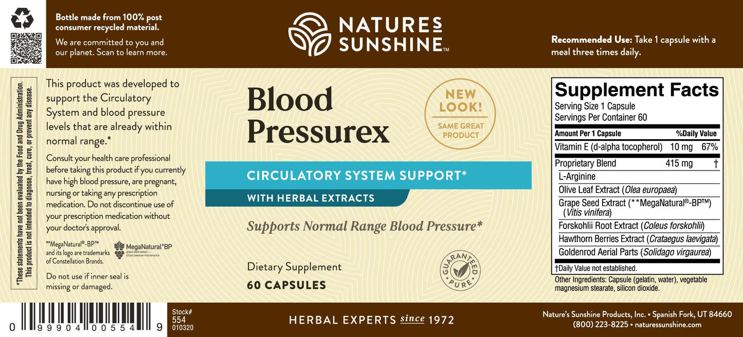 Nature's Sunshine Blood Pressurex Capsules 60