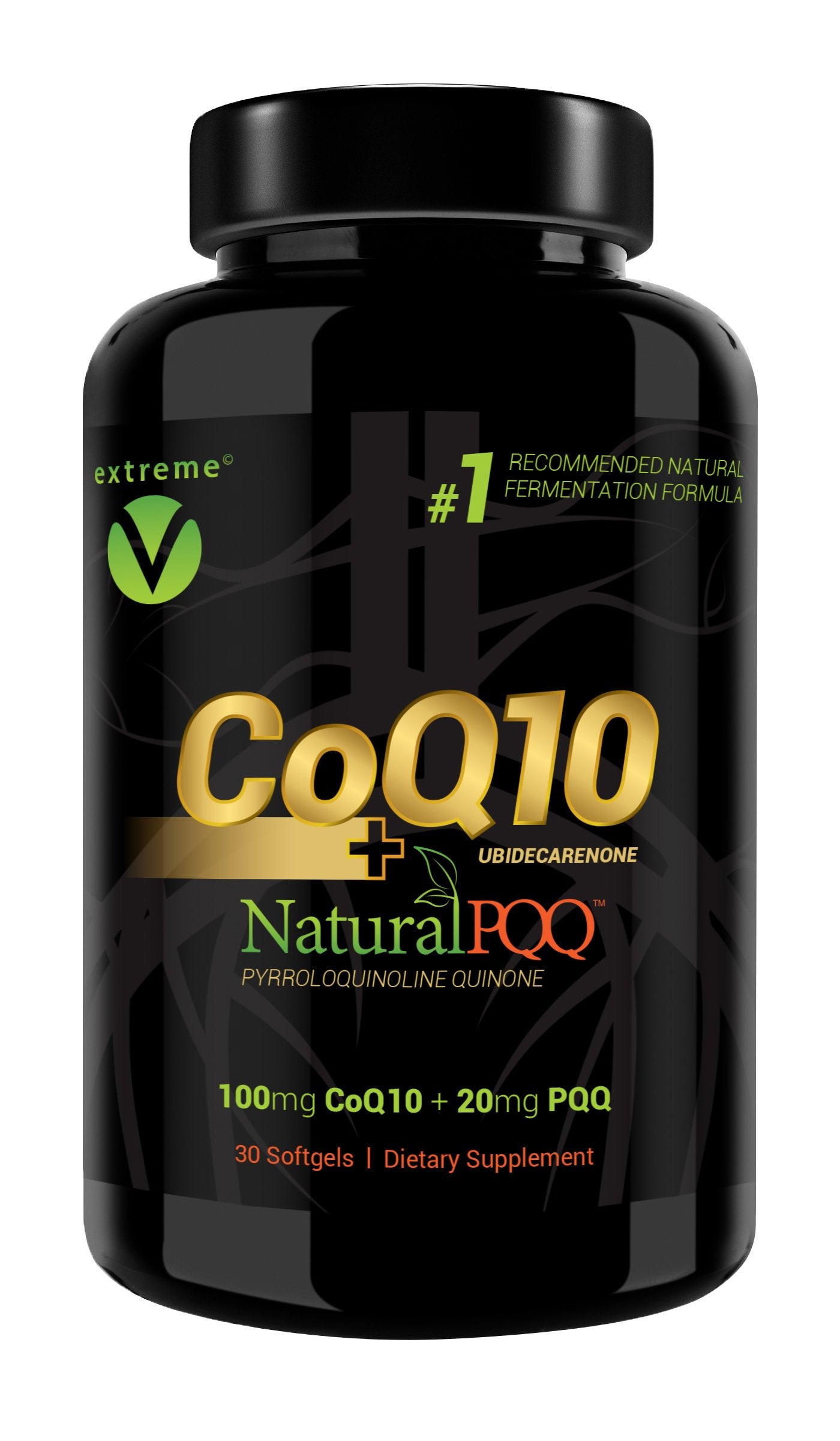 Extreme V, Inc CoQ10 QQ CoQ10 with Natural PQQ Vegetarian Softgels, 30 Count