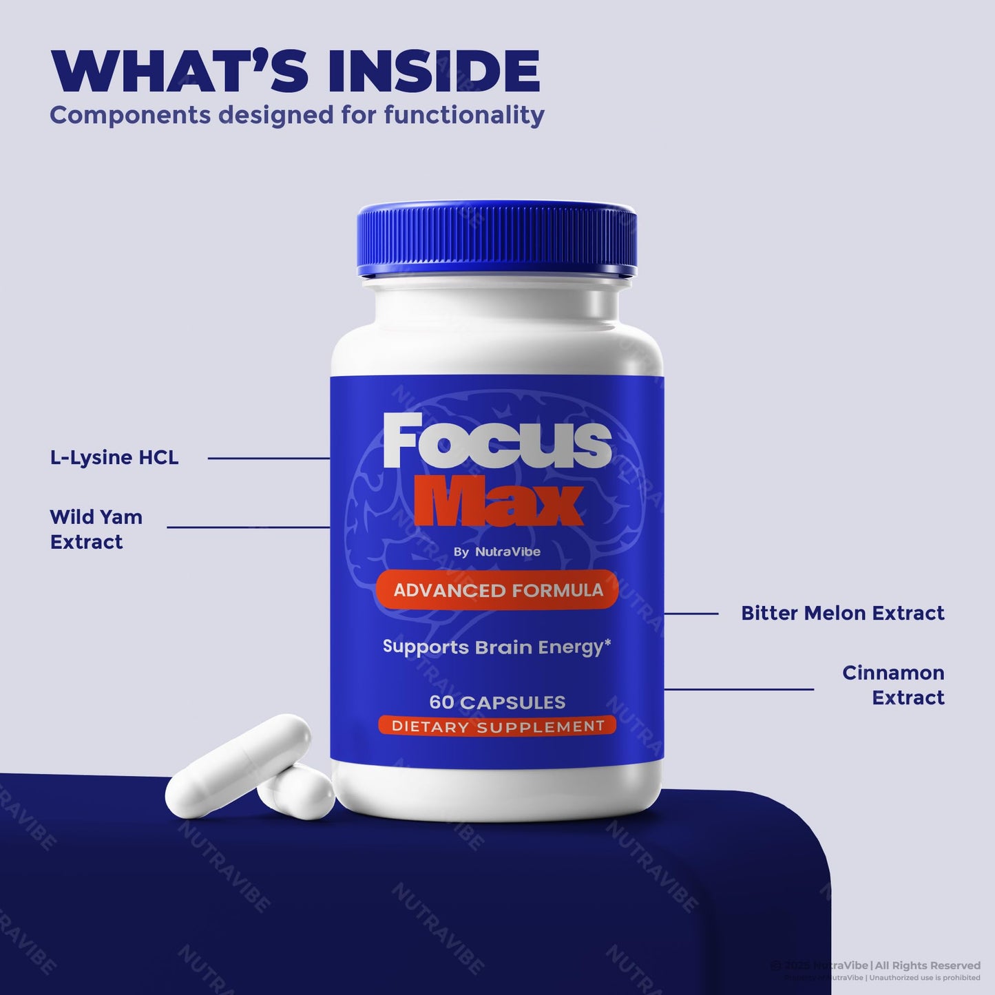 NutraVibe Focus Max Capsules, 60 Count
