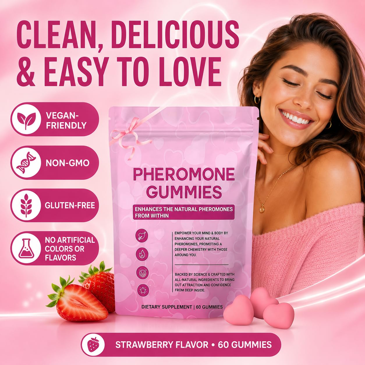 SUUDUUL Pheromone Gummies for Women Powder, 1 Pack