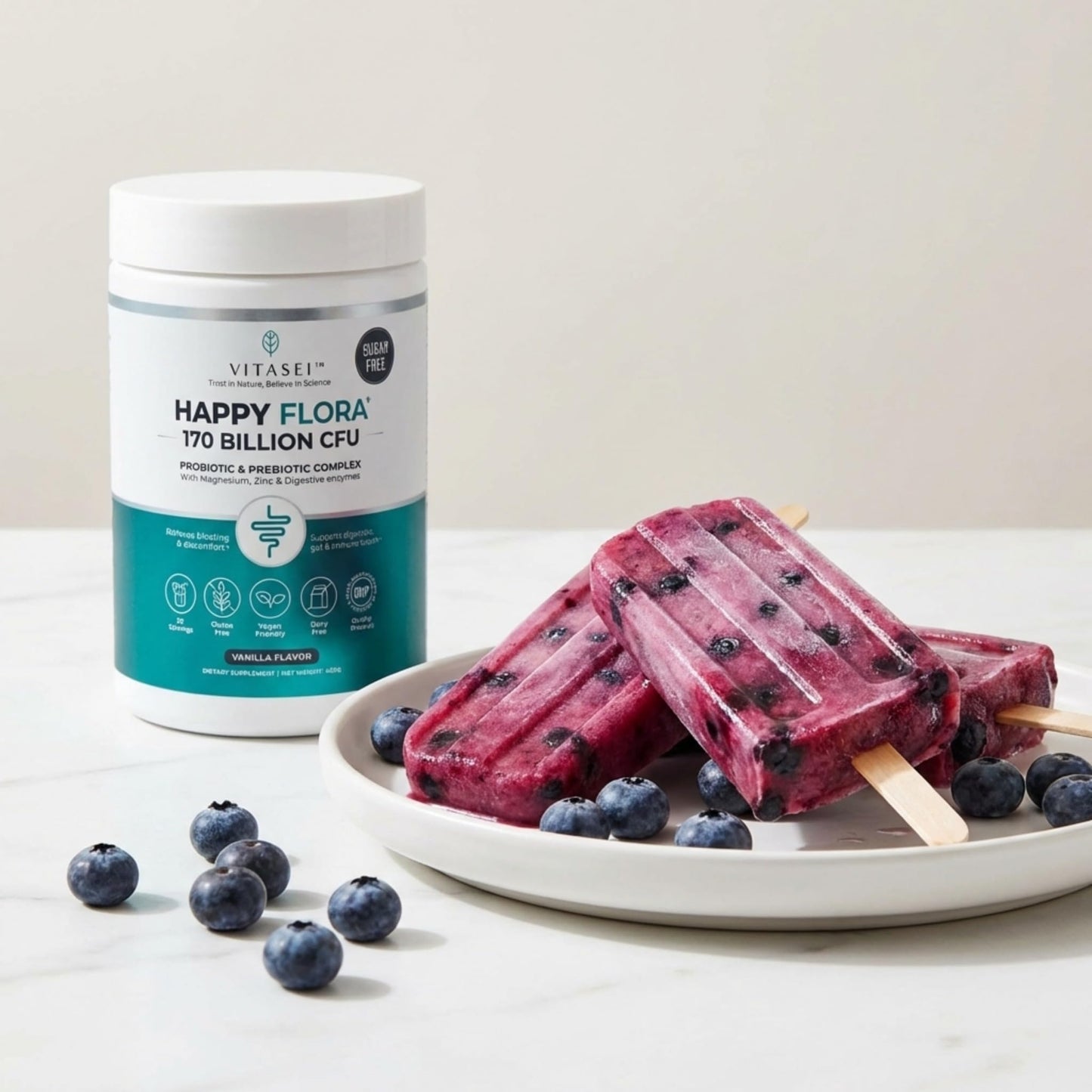 VITASEI Happy Flora Probiotic Prebiotic Capsule 16 Count