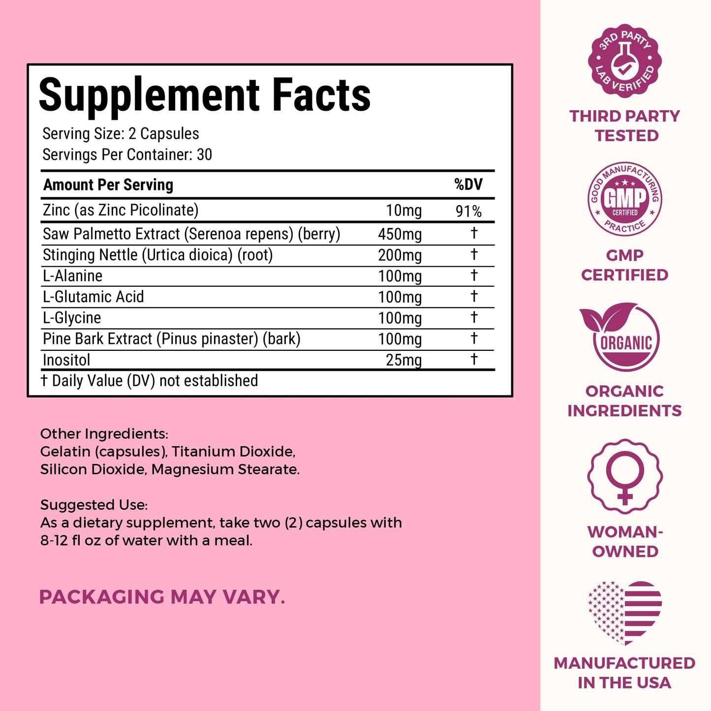 VITA-PCOS AndroBlocker 8-in-1 Women Supplement with Inositol & Zinc Capsules, 60 Count