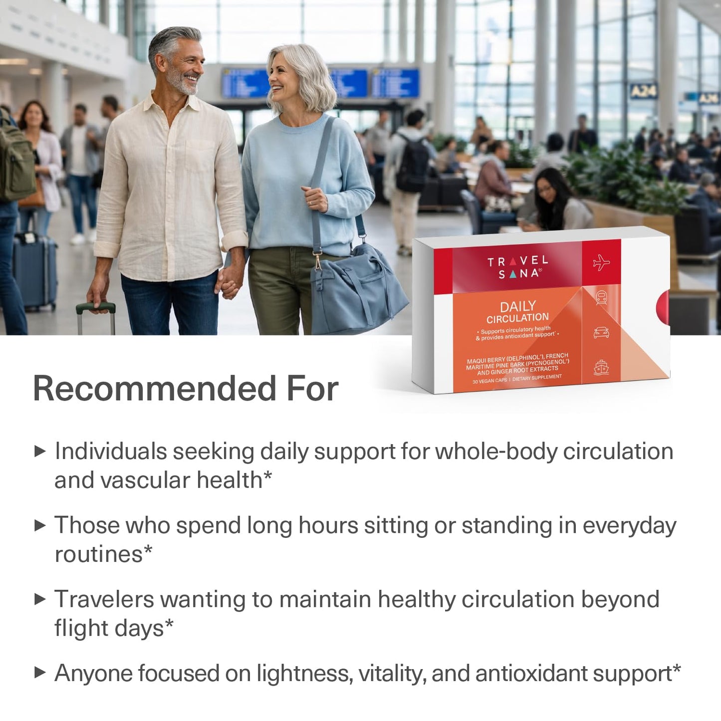 TRAVELSANA Daily Circulation Capsules 30 Count