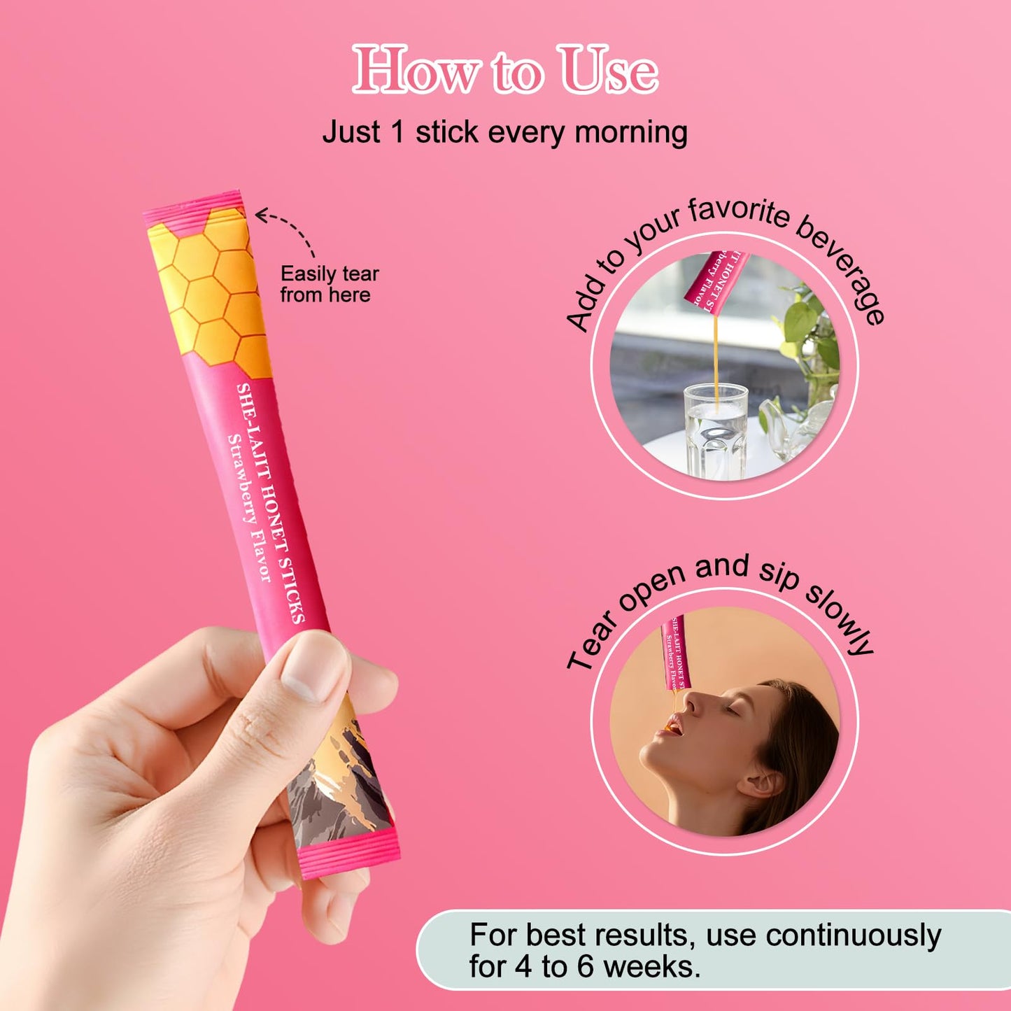 Marinix Shilajit Honey Sticks Gummy, 30 Sticks