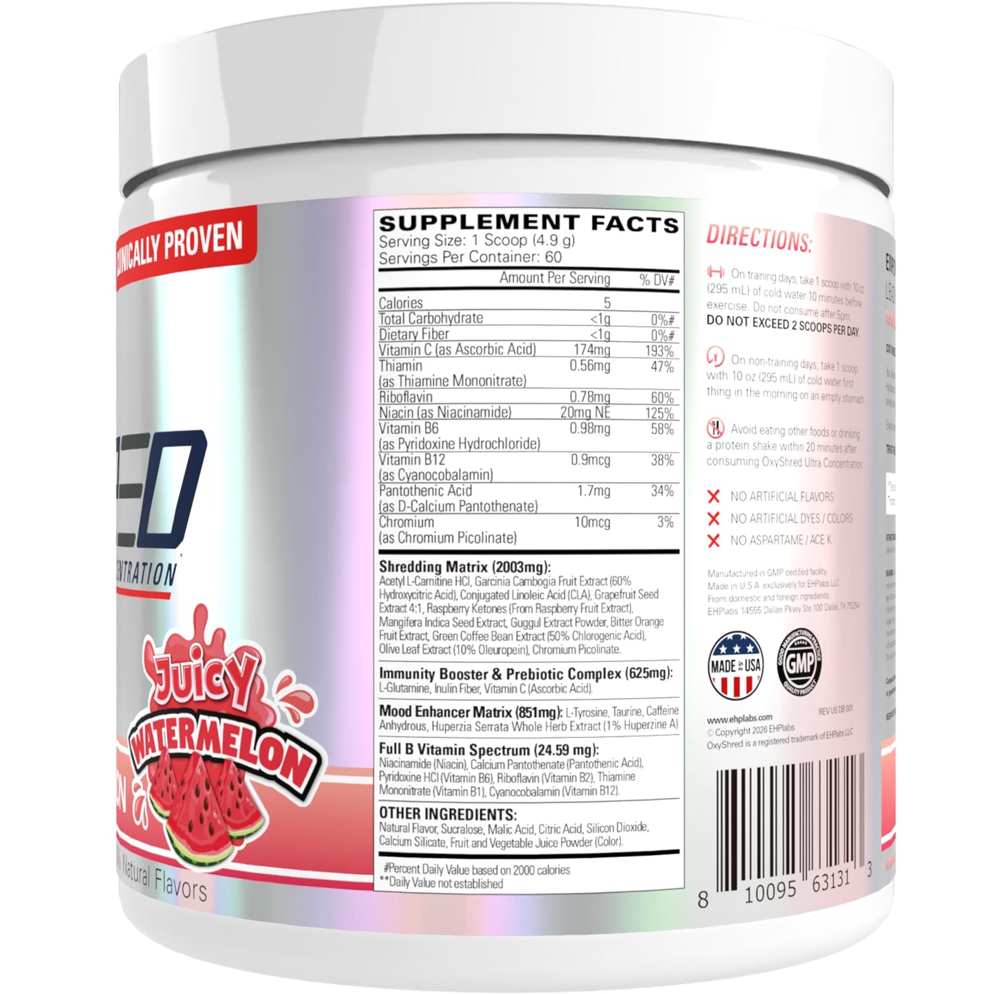 EHP LABS OxyShred Pre Workout Powder 10.4 Ounce