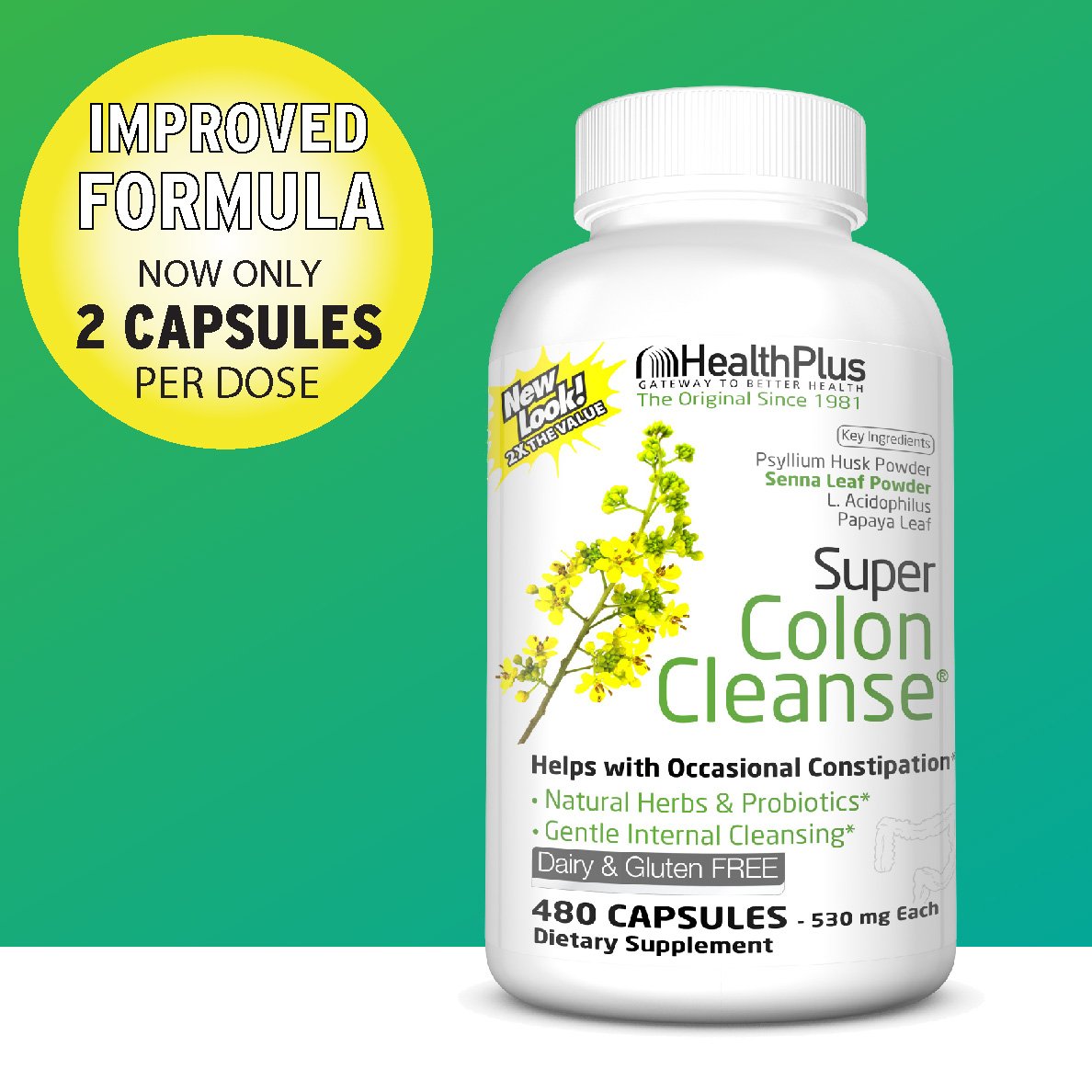 Health Plus Super Colon Cleanse 10-Day Detox Powder, 480 Count
