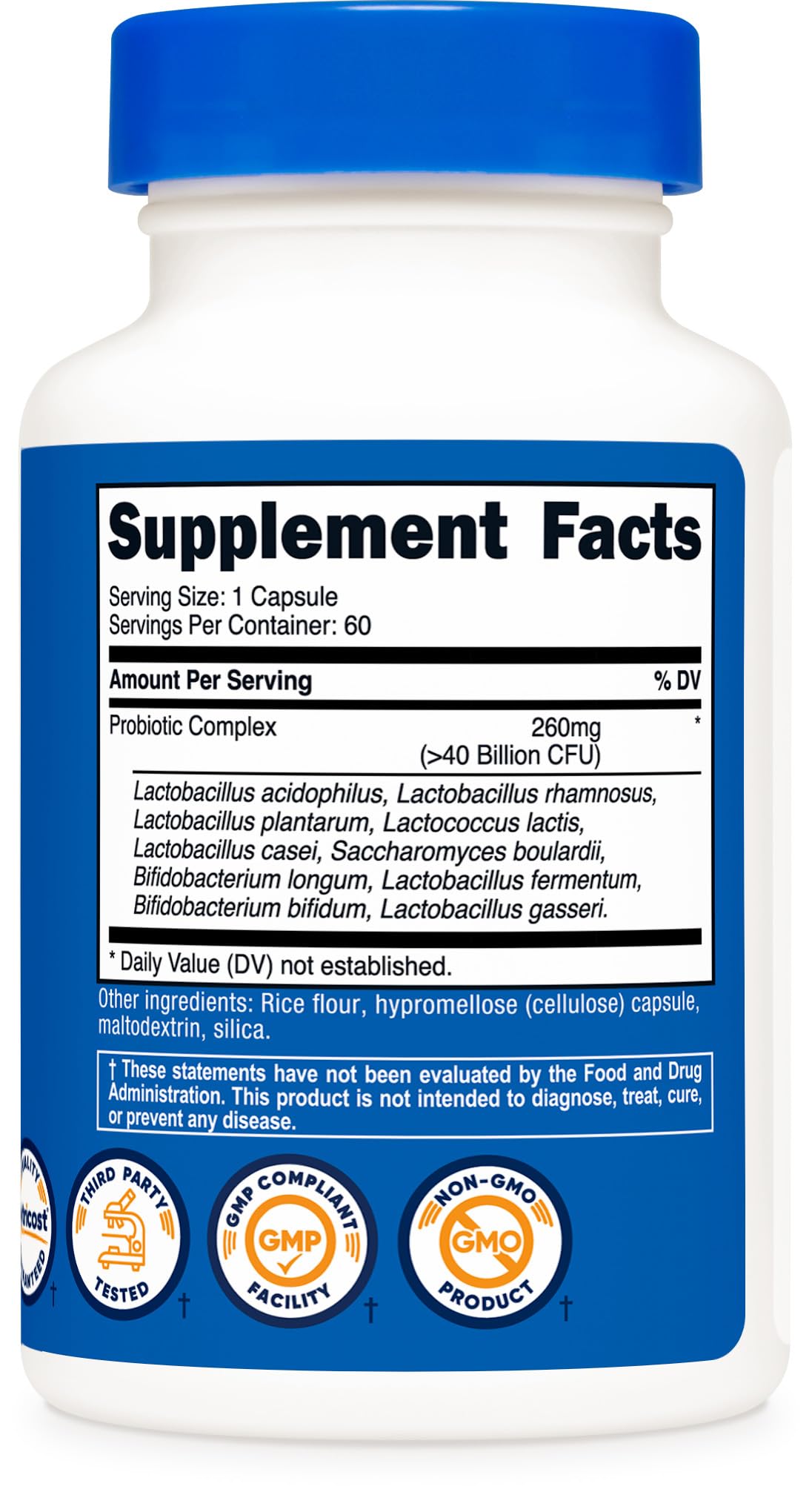 Nutricost Probiotic Complex (40 Billion CFU) Capsule, 60 Count