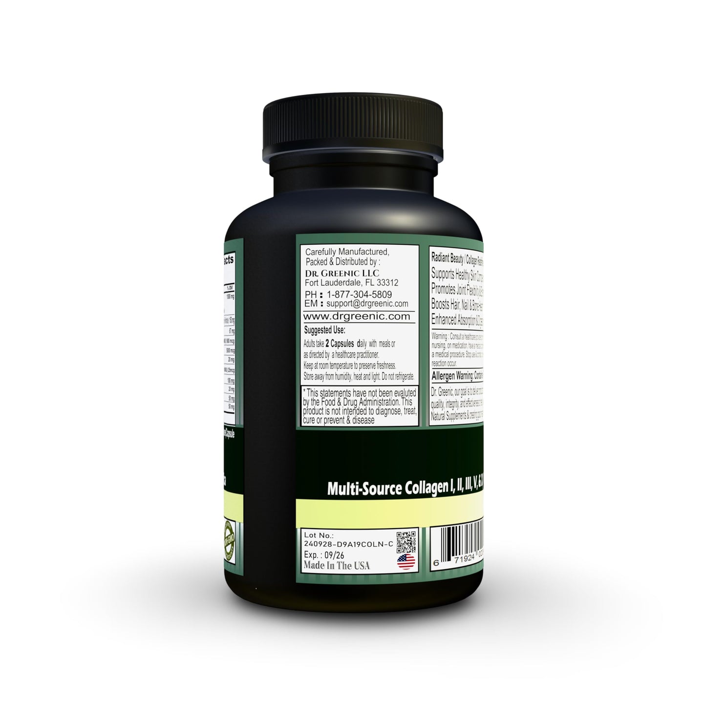 Dr. Greenic Collagen All 1450MG Capsules, 100 Count