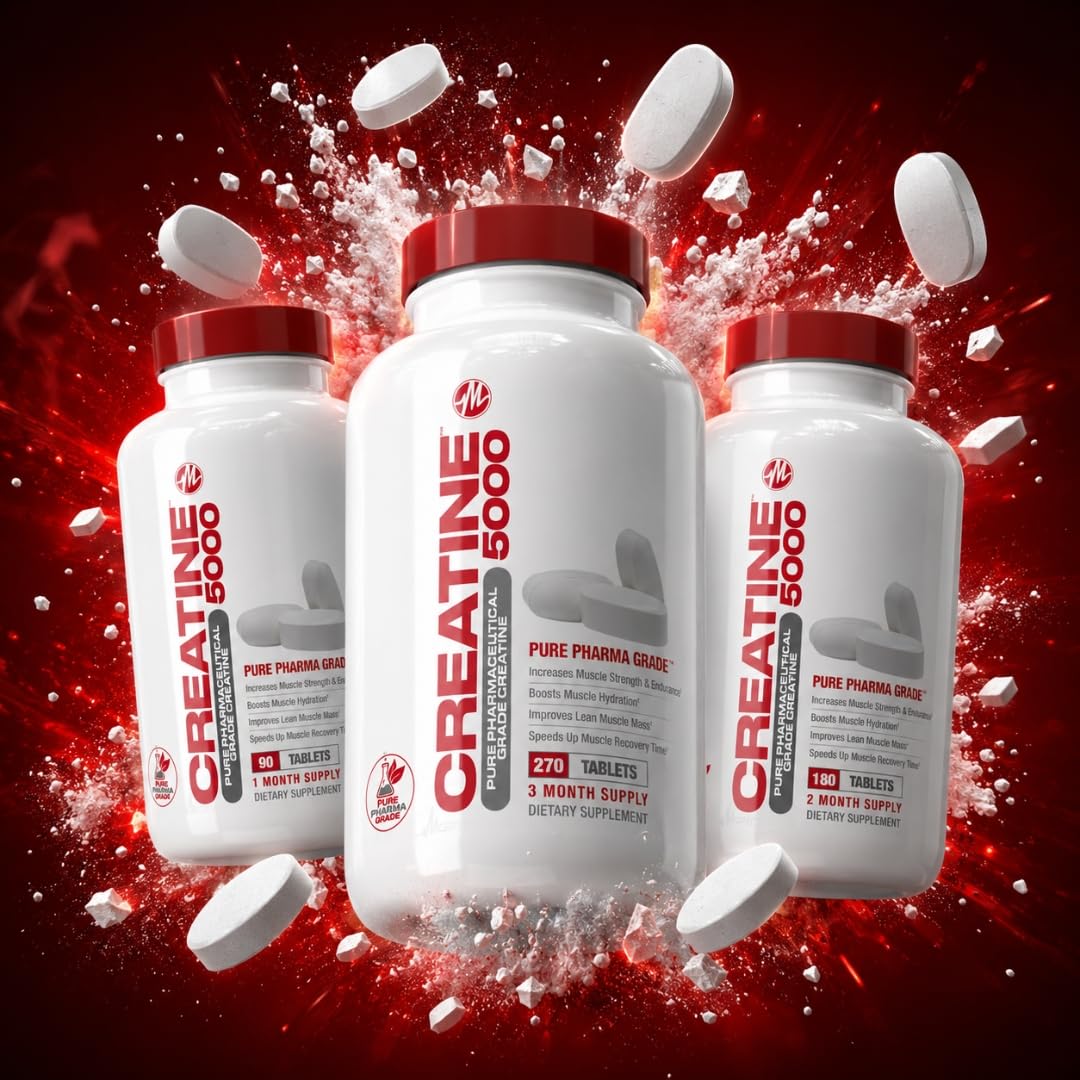 Metabolic Nutrition Creatine Monohydrate 5000mg Tablets, 270 Count
