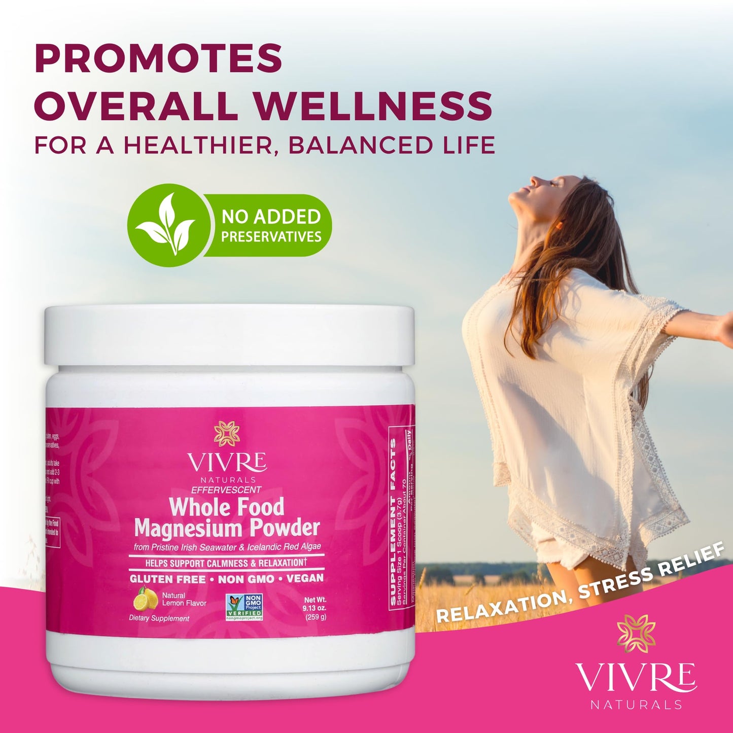 Vivre Naturals Whole Food Magnesium Powder 9.13