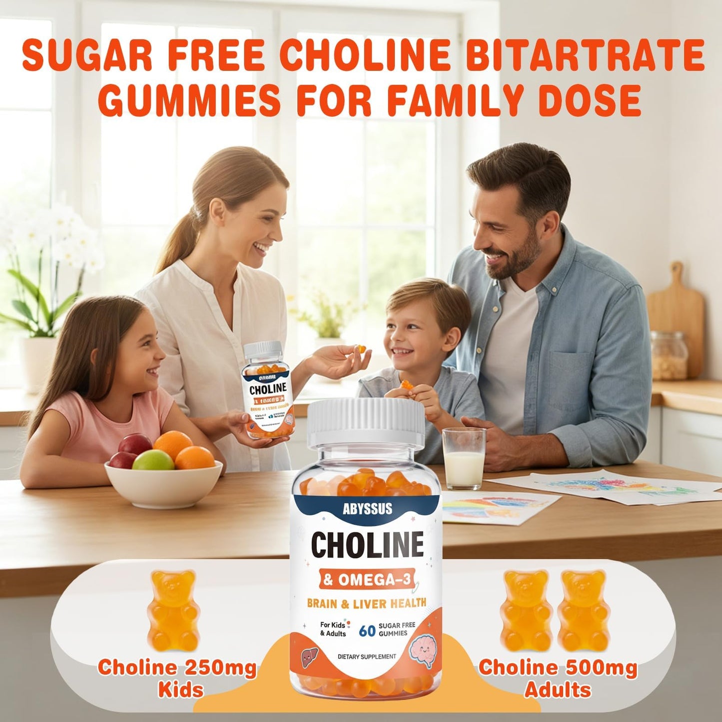 ABYSSUS Choline Gummies 60 Count
