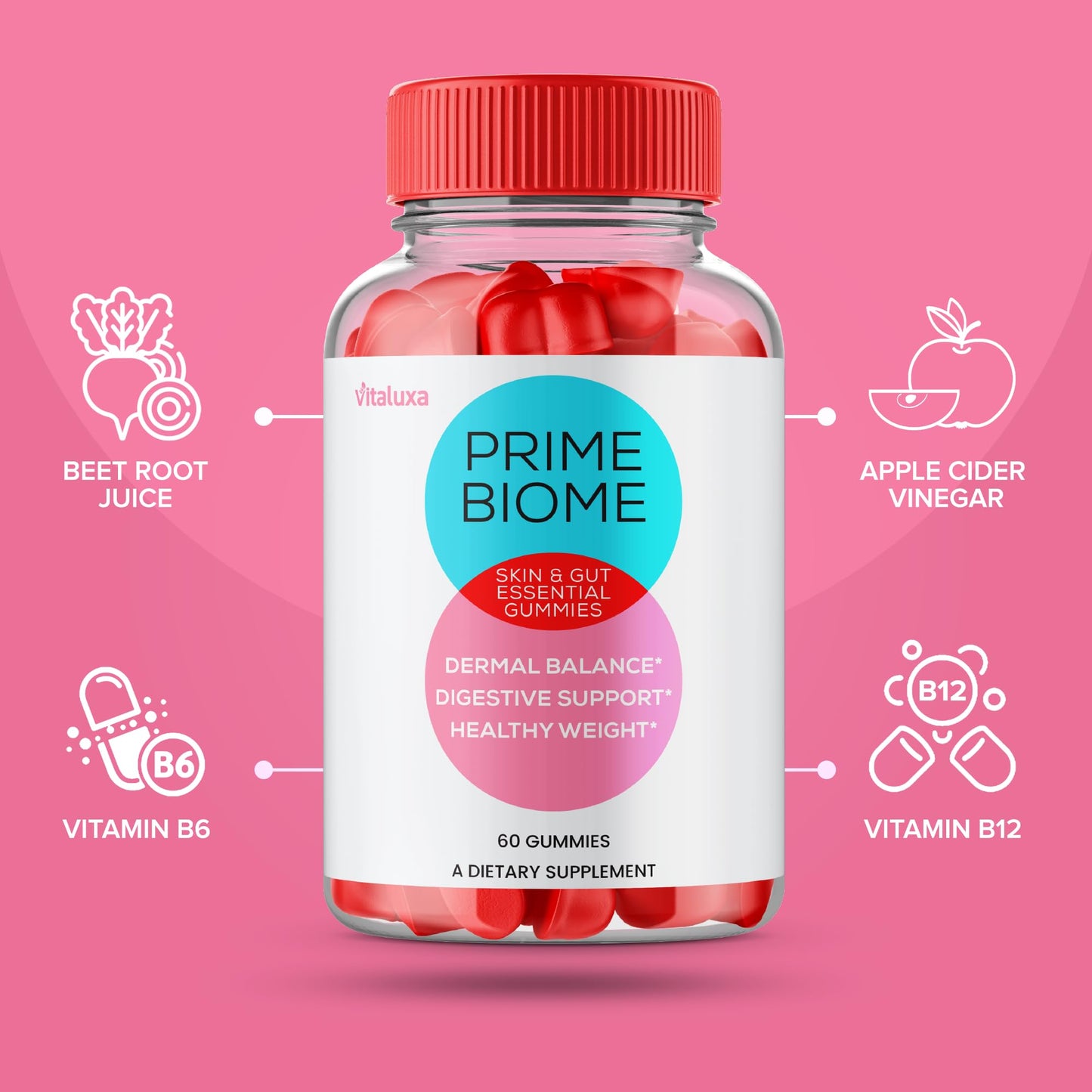 Vitaluxa Prime Biome Gummies, 300 ct