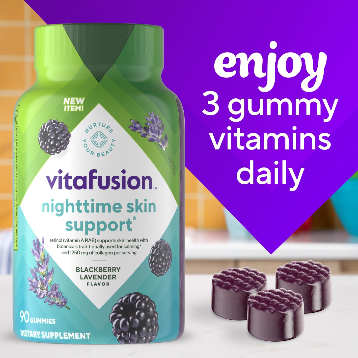 Vitafusion Nighttime Skin Support Gummy 1 Count