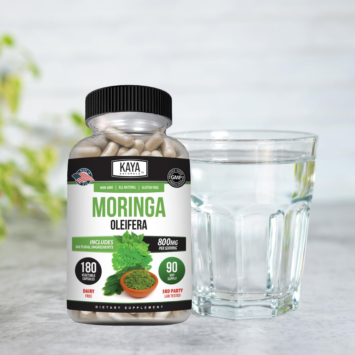 Kaya Naturals Moringa Leaf Extract Capsule 180 Count