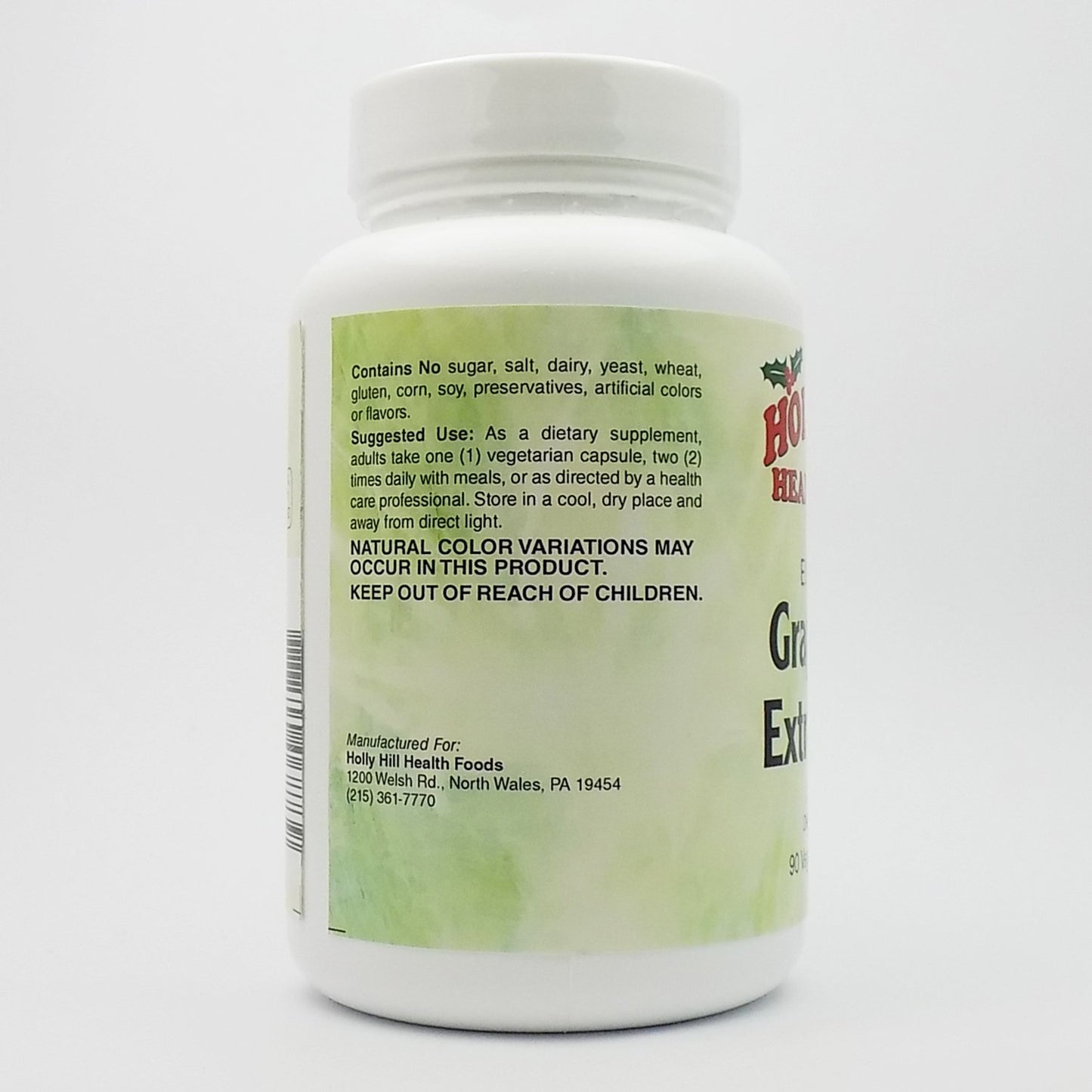 Holly Hill Health Foods European Grape Seed Extract 100 MG 90 Capsules