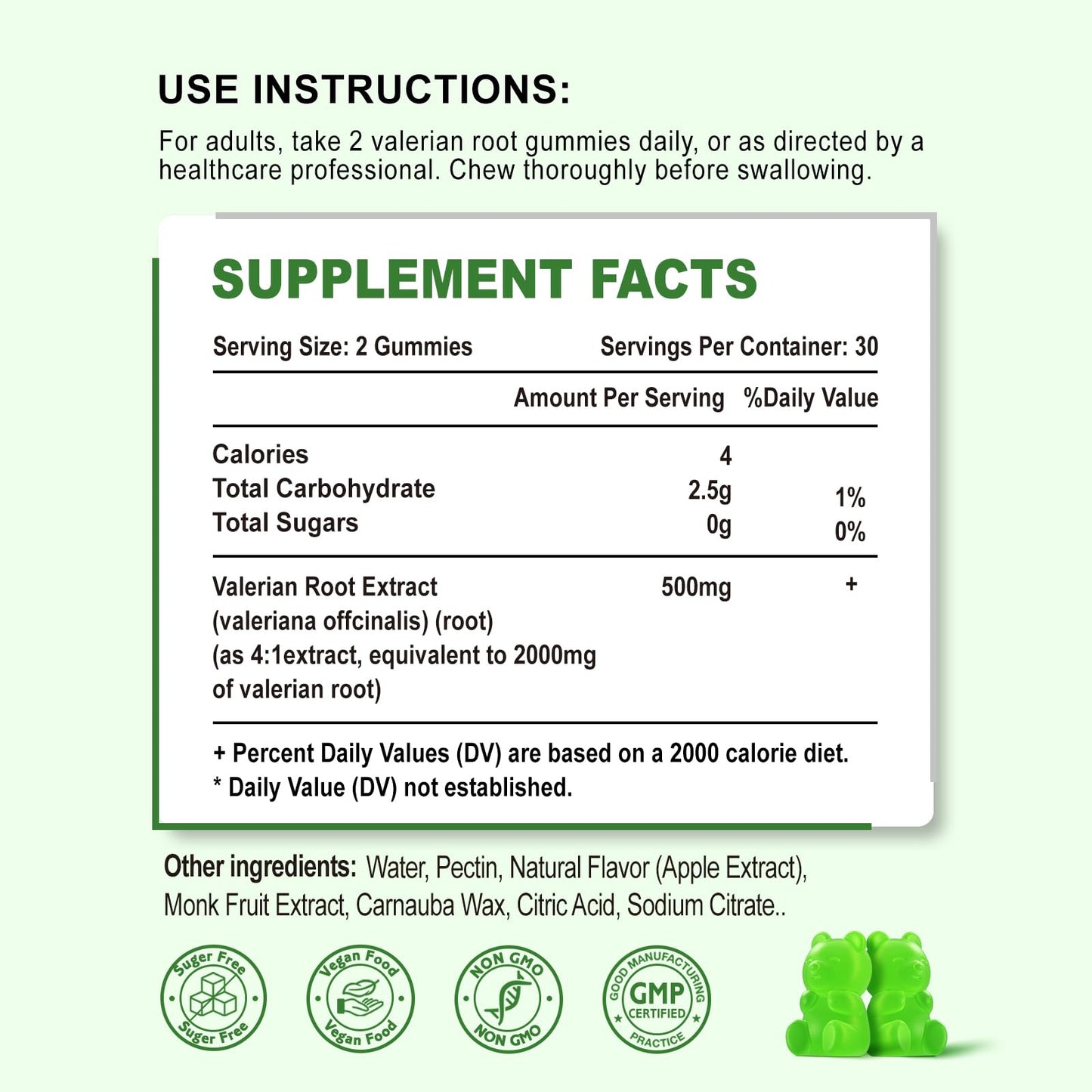 Zetelixia Organic Valerian Root Gummies 60 Count