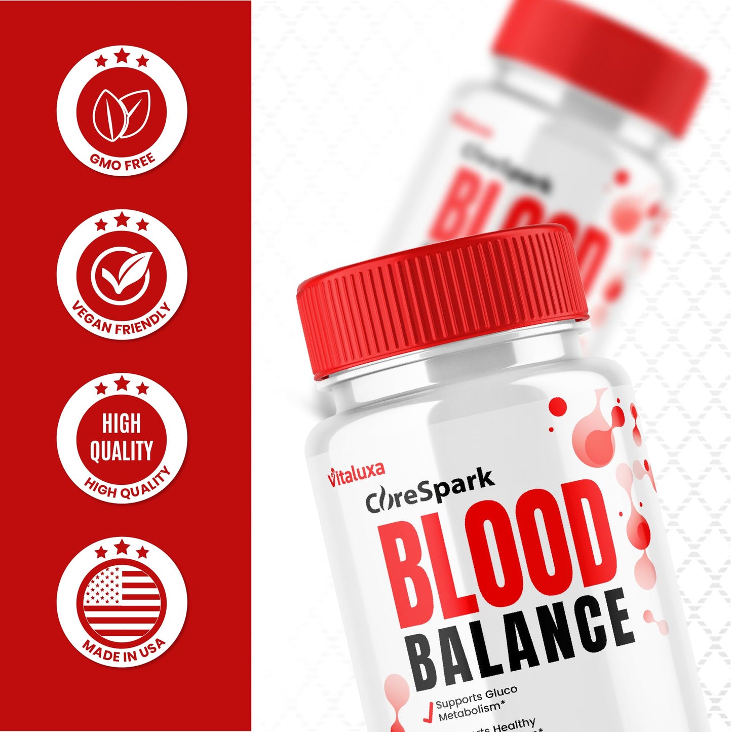 Vitaluxa Corespark Blood Balance Maximum Strength Blood Support Supplement Capsules 180 Capsules