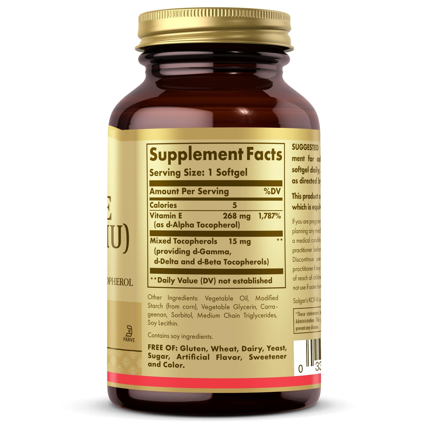Solgar Vitamin E 400 IU Softgels, 100 Softgels