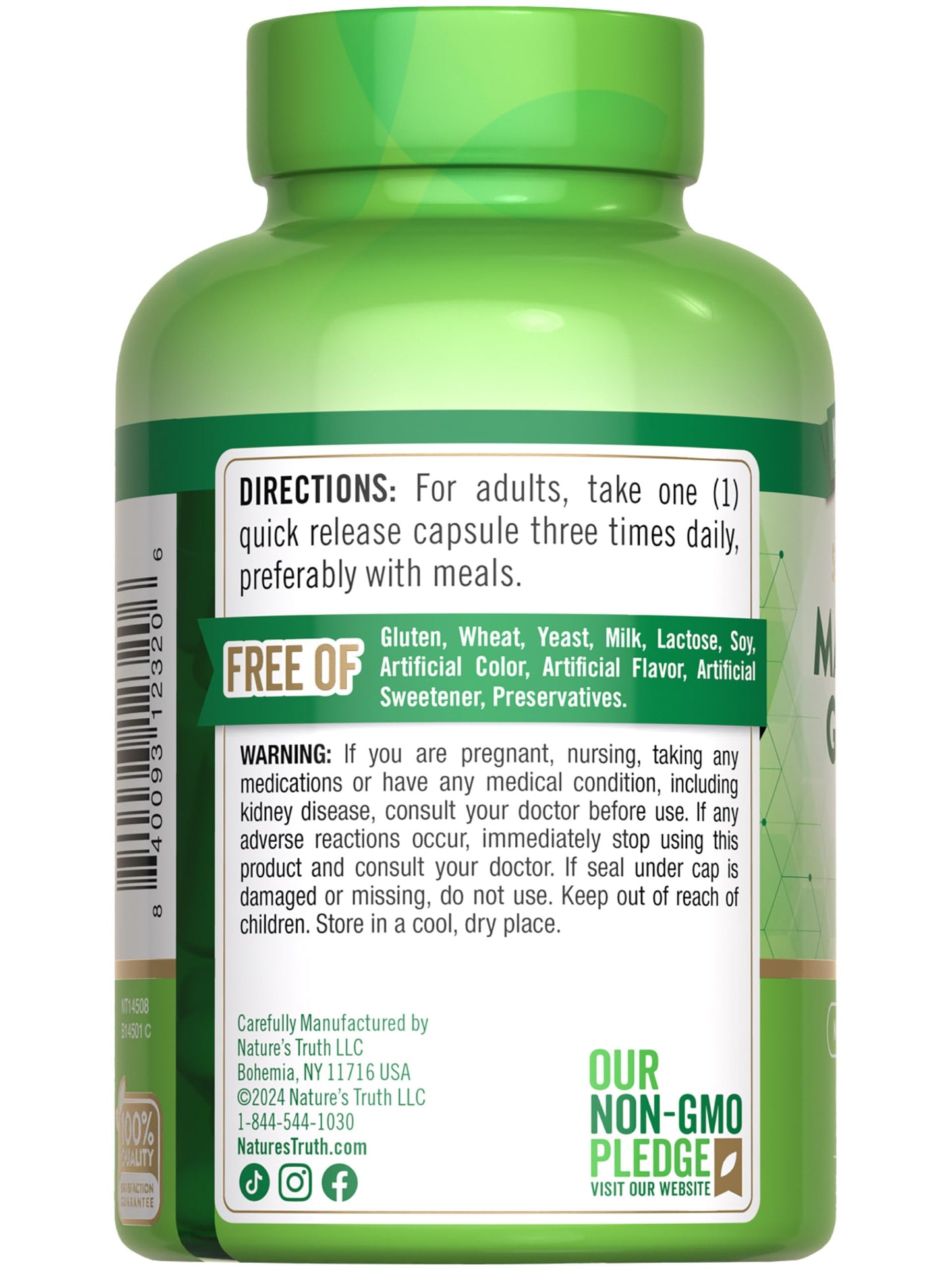 Nature's Truth Magnesium Glycinate Capsule, 750mg, 90 Count
