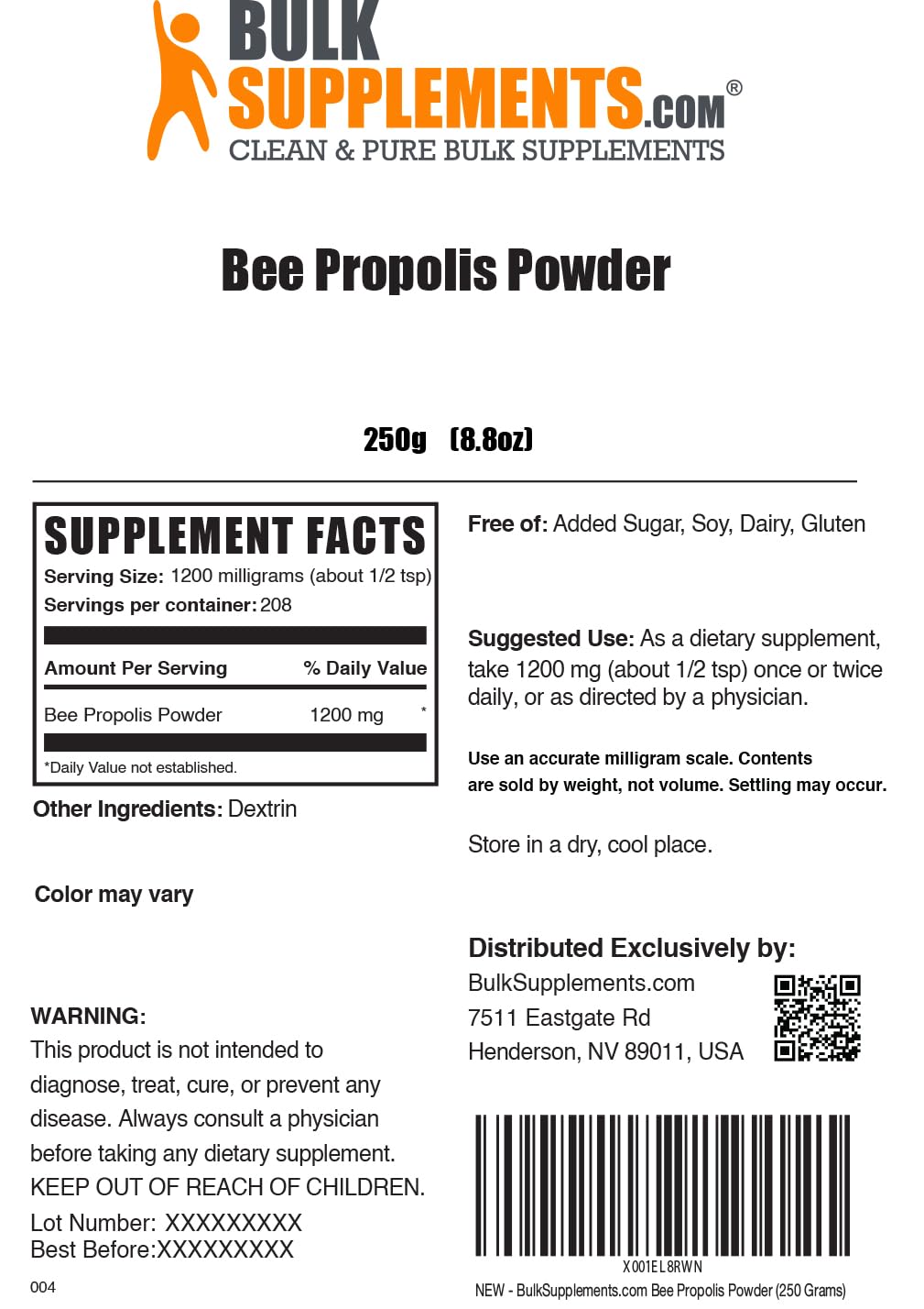 BulkSupplements Bee Propolis Extract Powder 8.8 Ounce