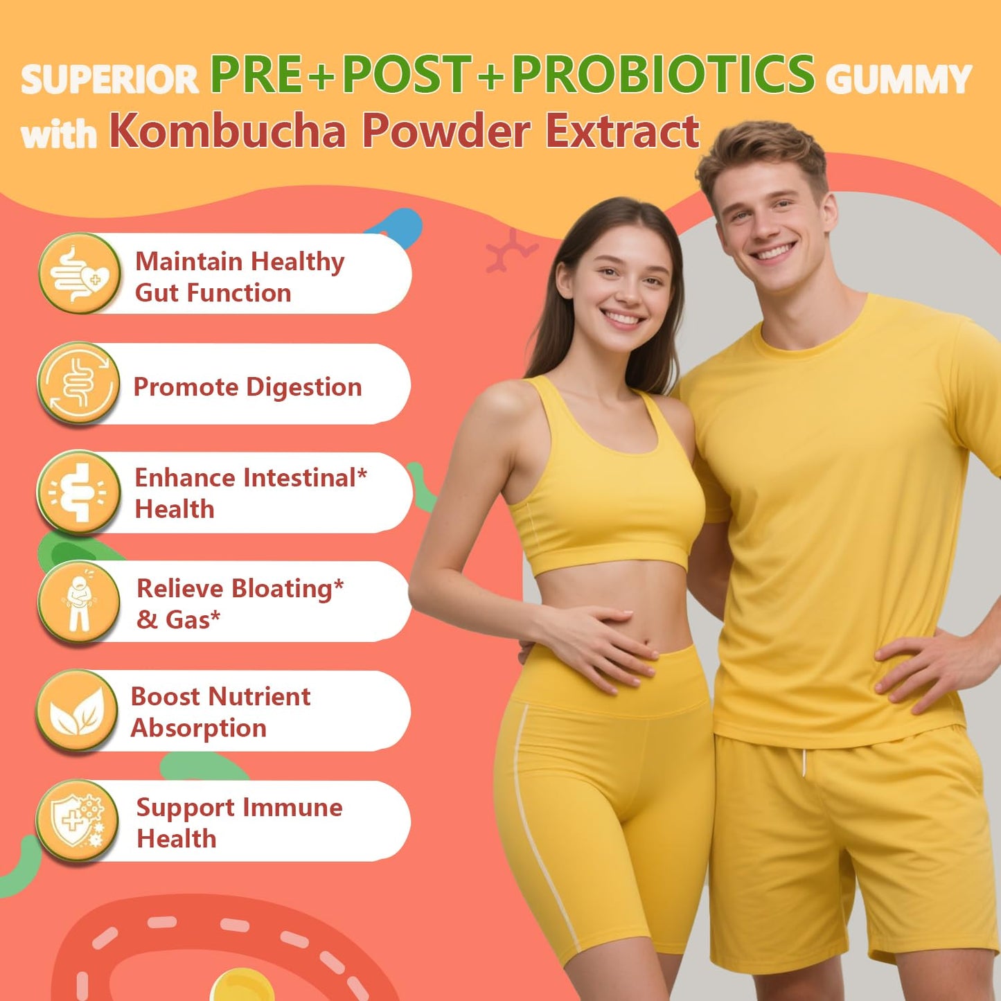 Crasye Probiotic Kombucha Gummies, 60 Count