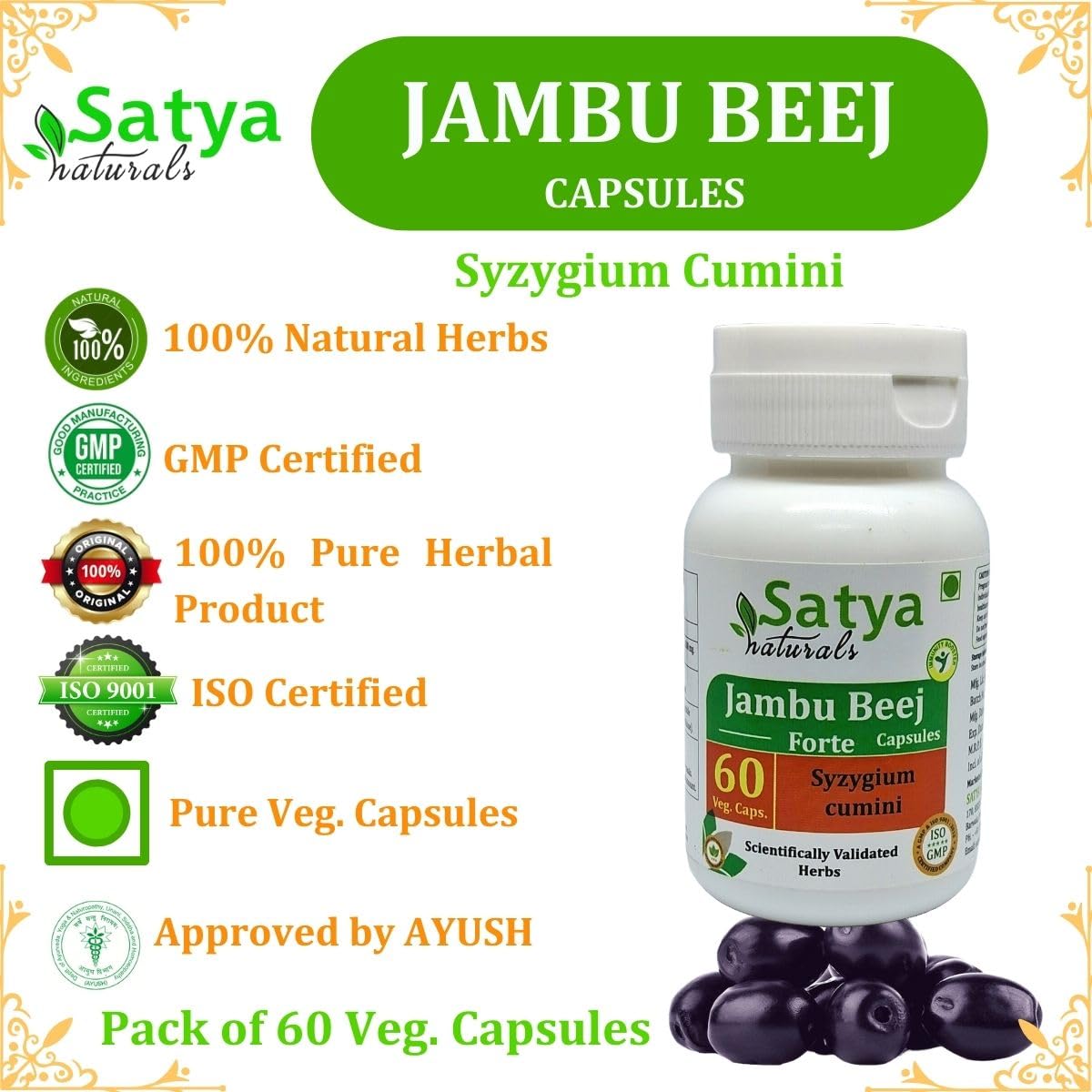 Satya Naturals Jambu Beej Forte Capsules 240 Capsules