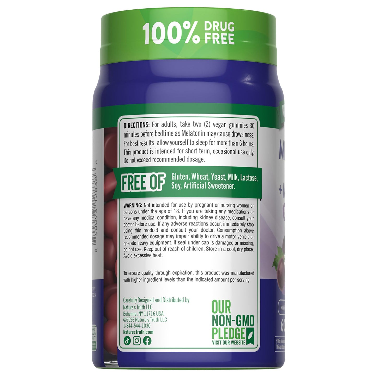 Nature's Truth Melatonin 12mg with Magnesium Gummies, 60 Count