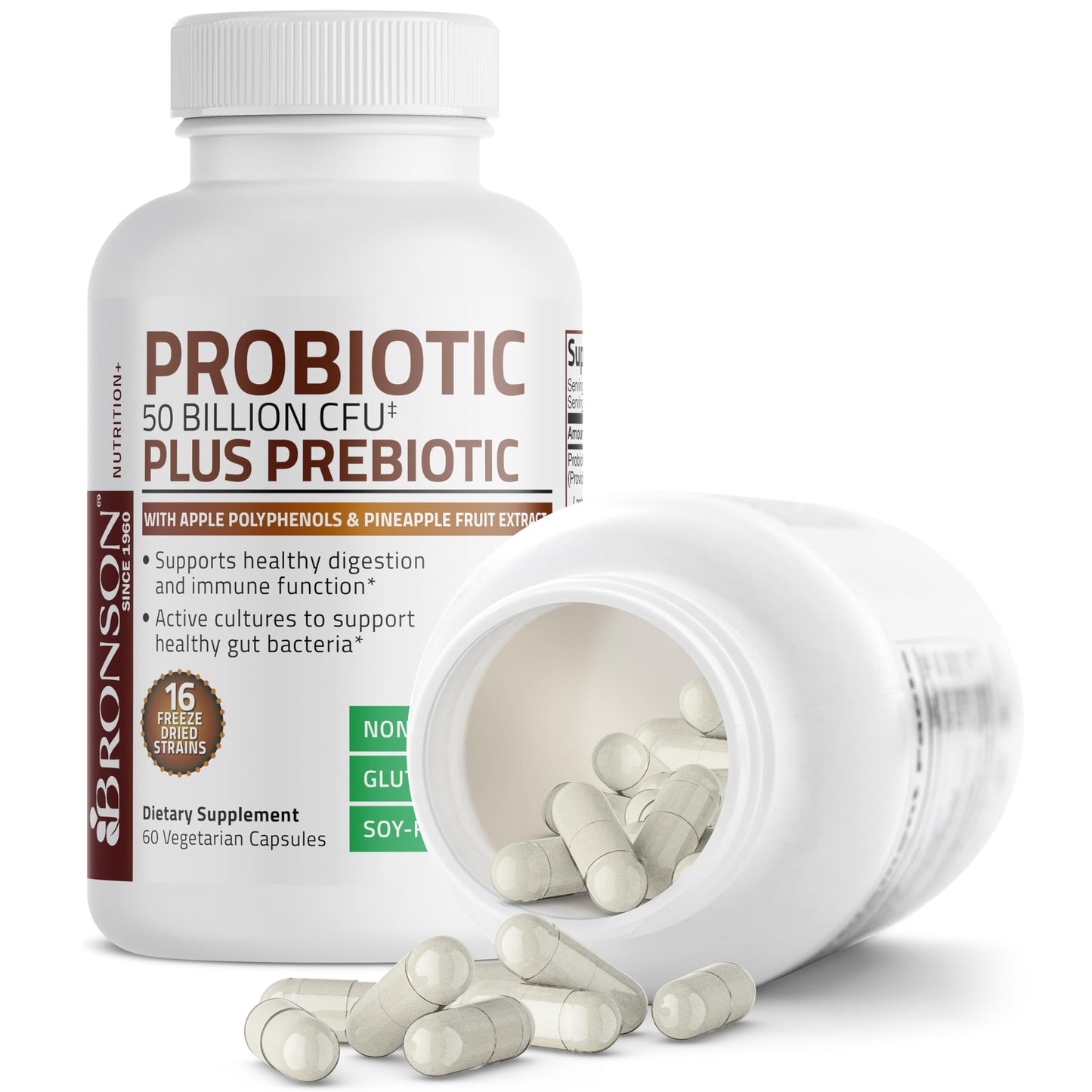 Bronson Probiotic 50 Billion CFU + Prebiotic, 60 Capsules