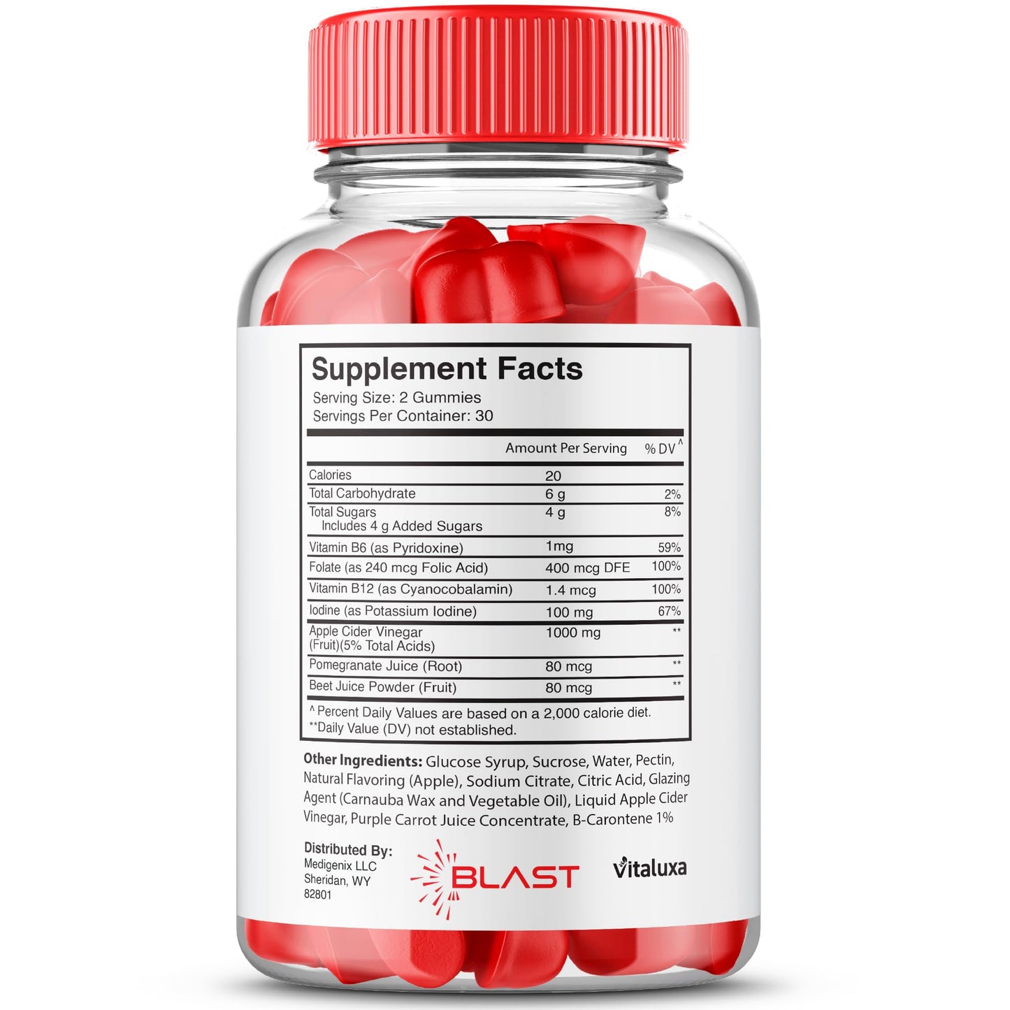 Vitaluxa Blast Keto ACV Gummies 60 Count