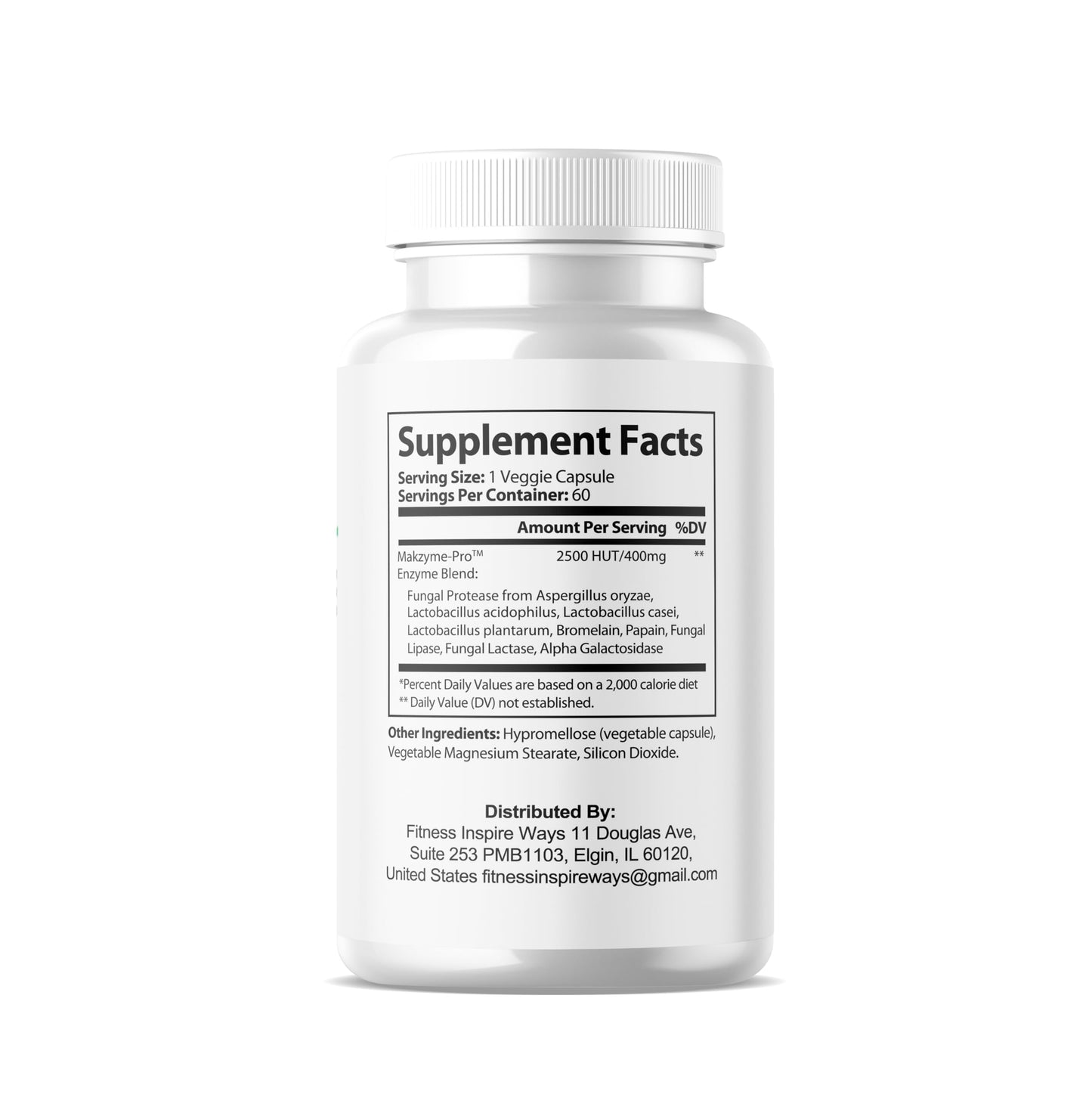 Fitness InspireWays Digestive Enzymes with Probiotics – Enzyme Pro Formula for Digestive Support Capsules, 60 Capsules