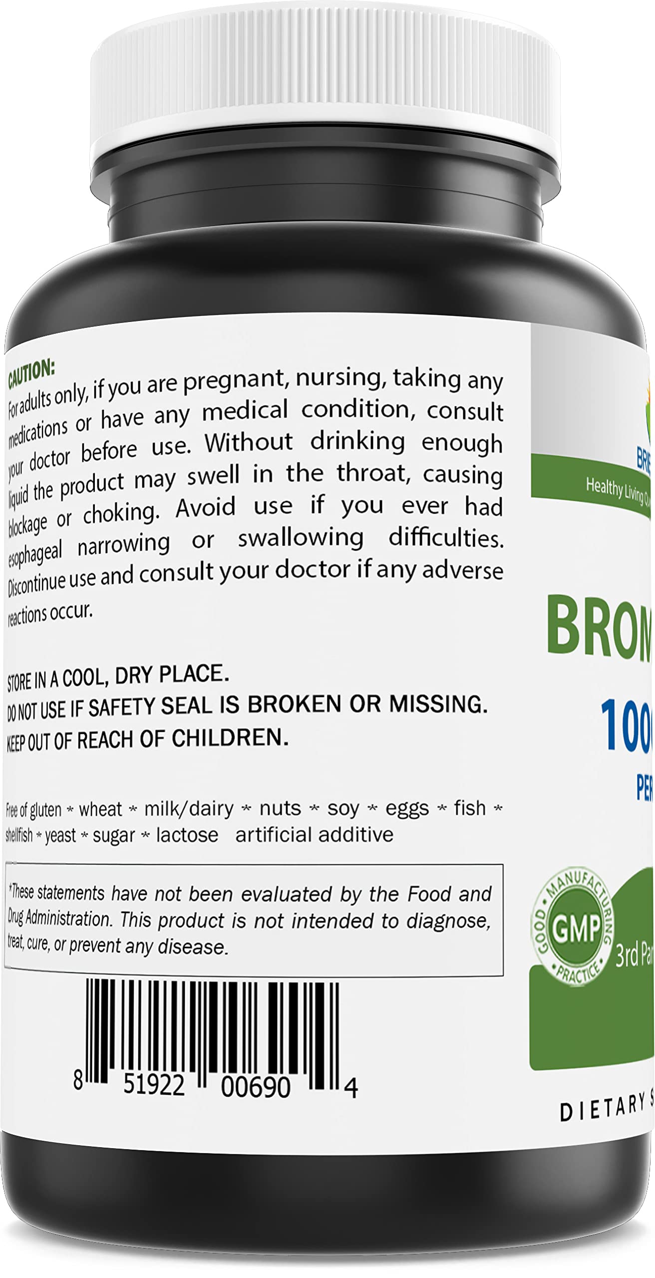 Brieofood Bromelain 1000mg per Serving 240 Tablets