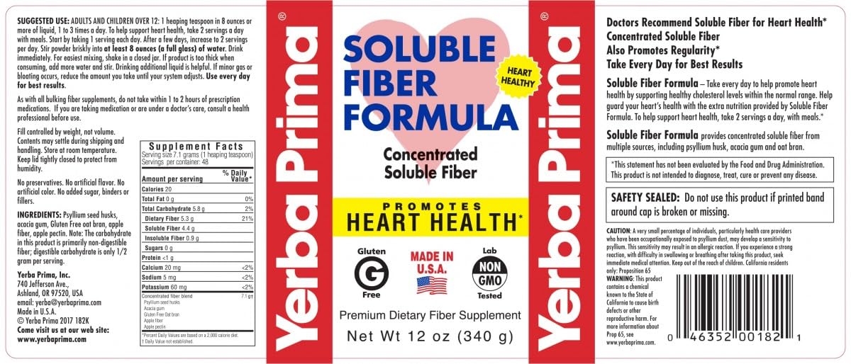 Yerba Prima Soluble Fiber Powder 2 Pack