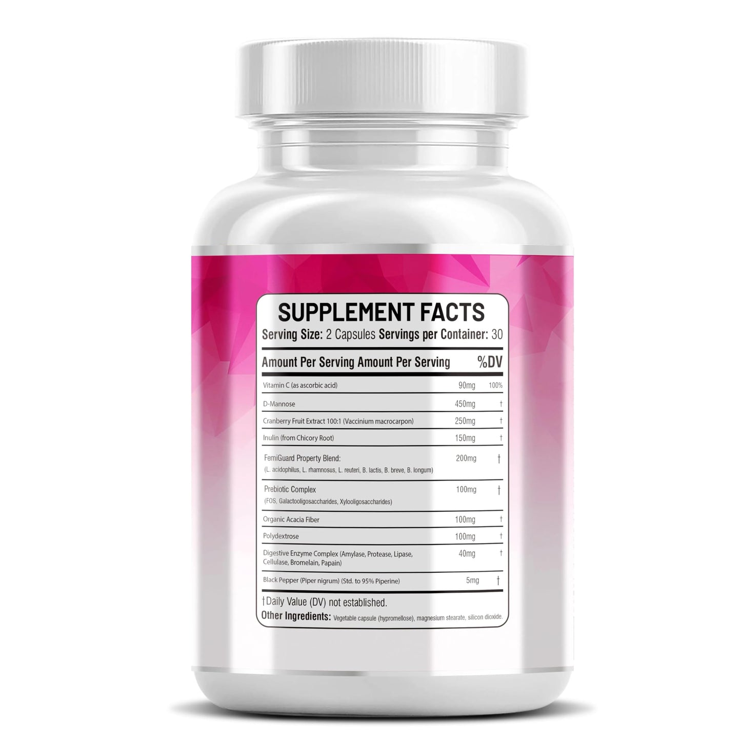 Kun Shafi Vaginal Probiotic for Women – Cranberry, D-Mannose, Inulin, Vitamin C, Prebiotic & Enzyme Complex – Feminine Health, UTI Cleanse & pH Balance Support, 60 Capsules