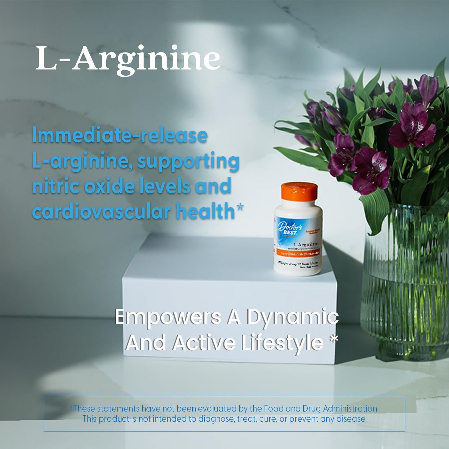 Doctor's Best L-Arginine Supplement Tablets 120 Count