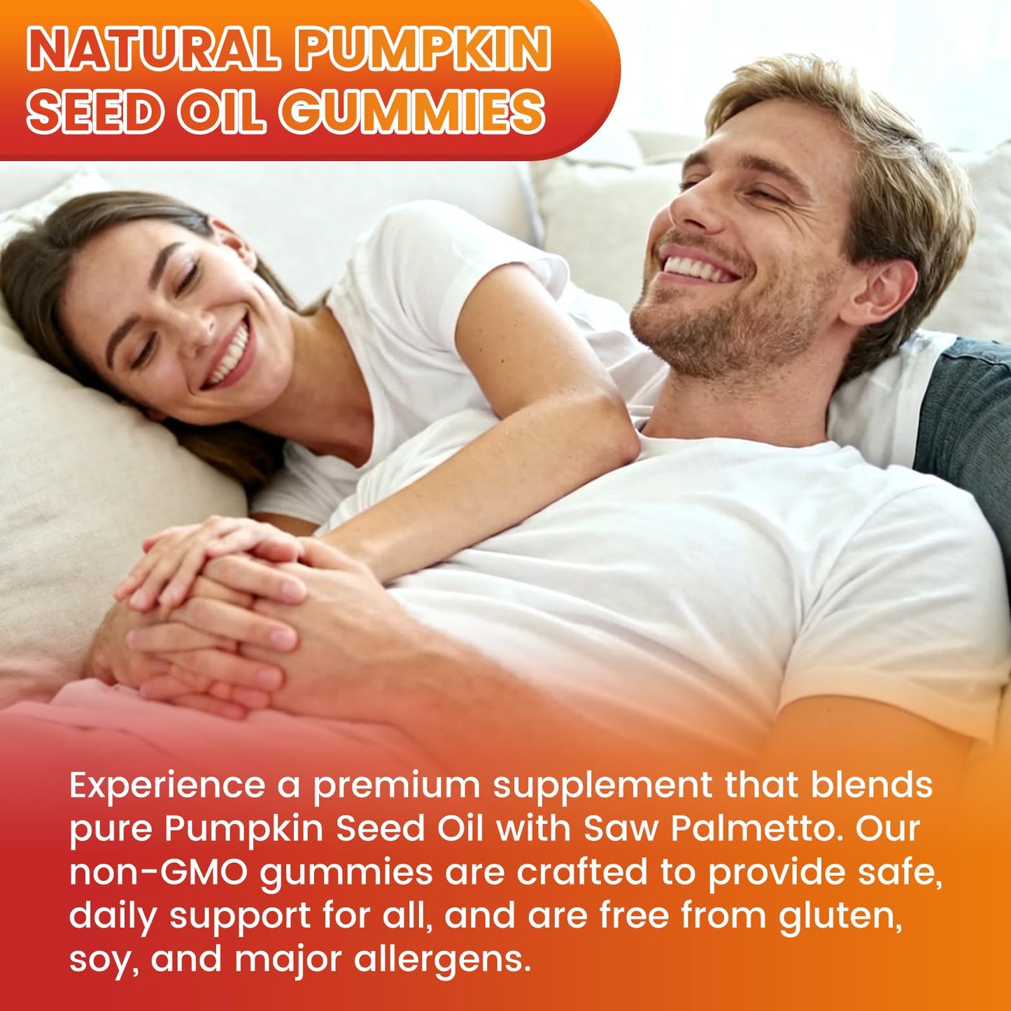 Saajoor Organic Pumpkin Seed Oil Gummies with Saw Palmetto for Hair Growth & Skin Health, 2 Pack