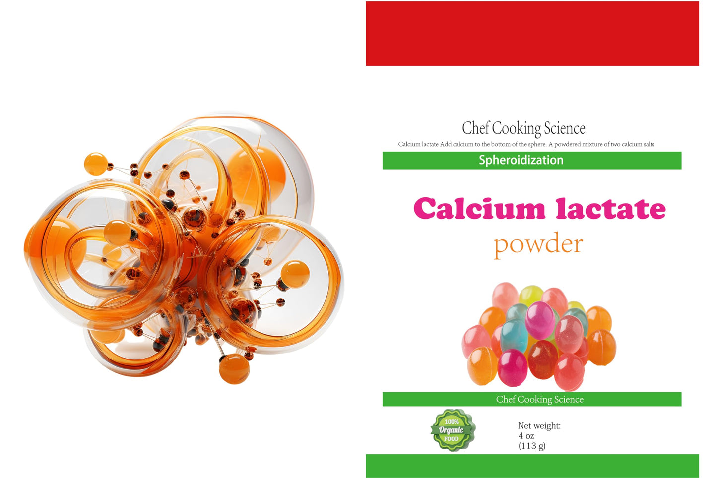 LEIMENGCHEF Pure Calcium Lactate Powder 4 oz