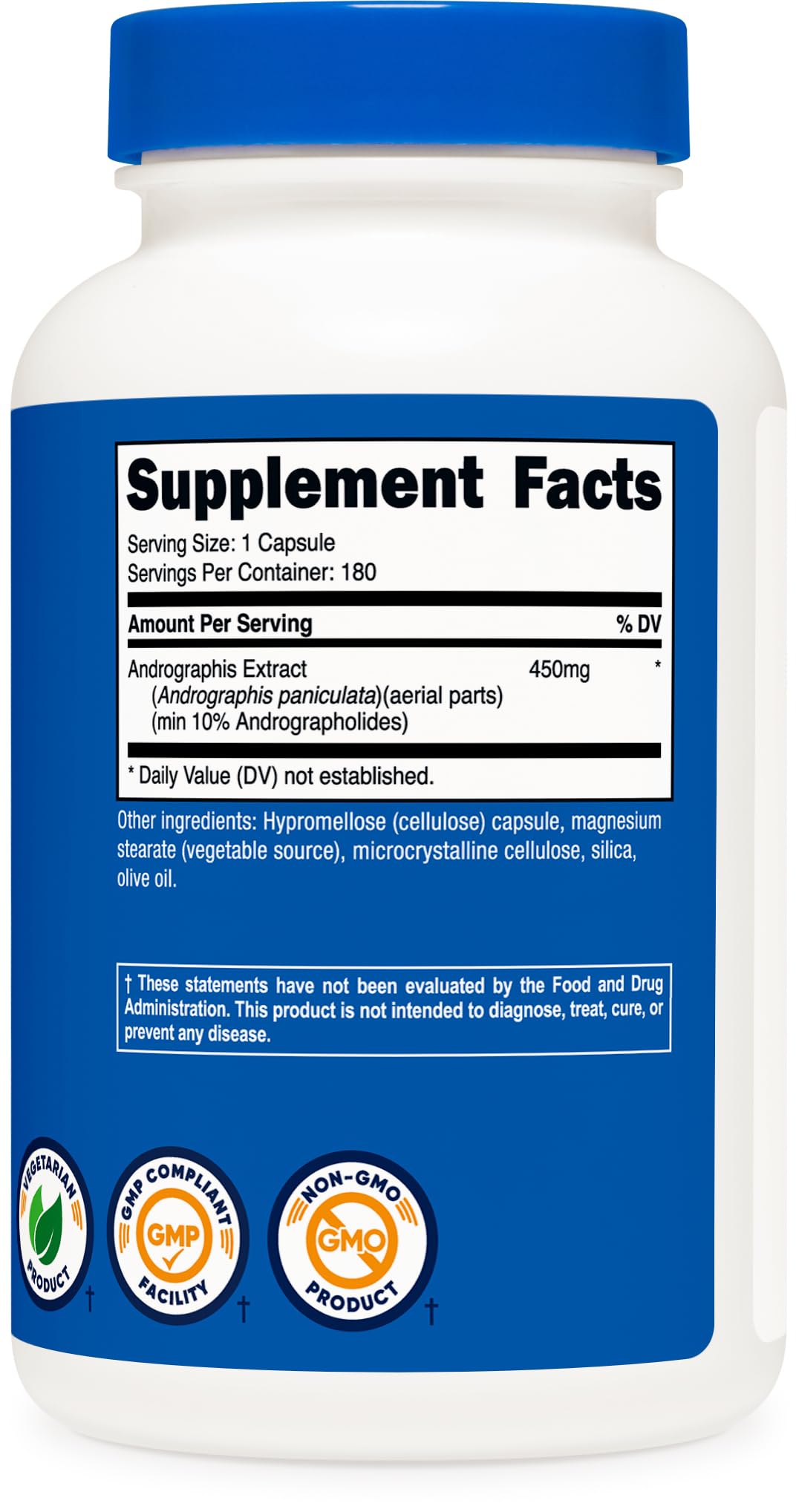 Nutricost Andrographis Extract (450mg) Capsules, 180 Count