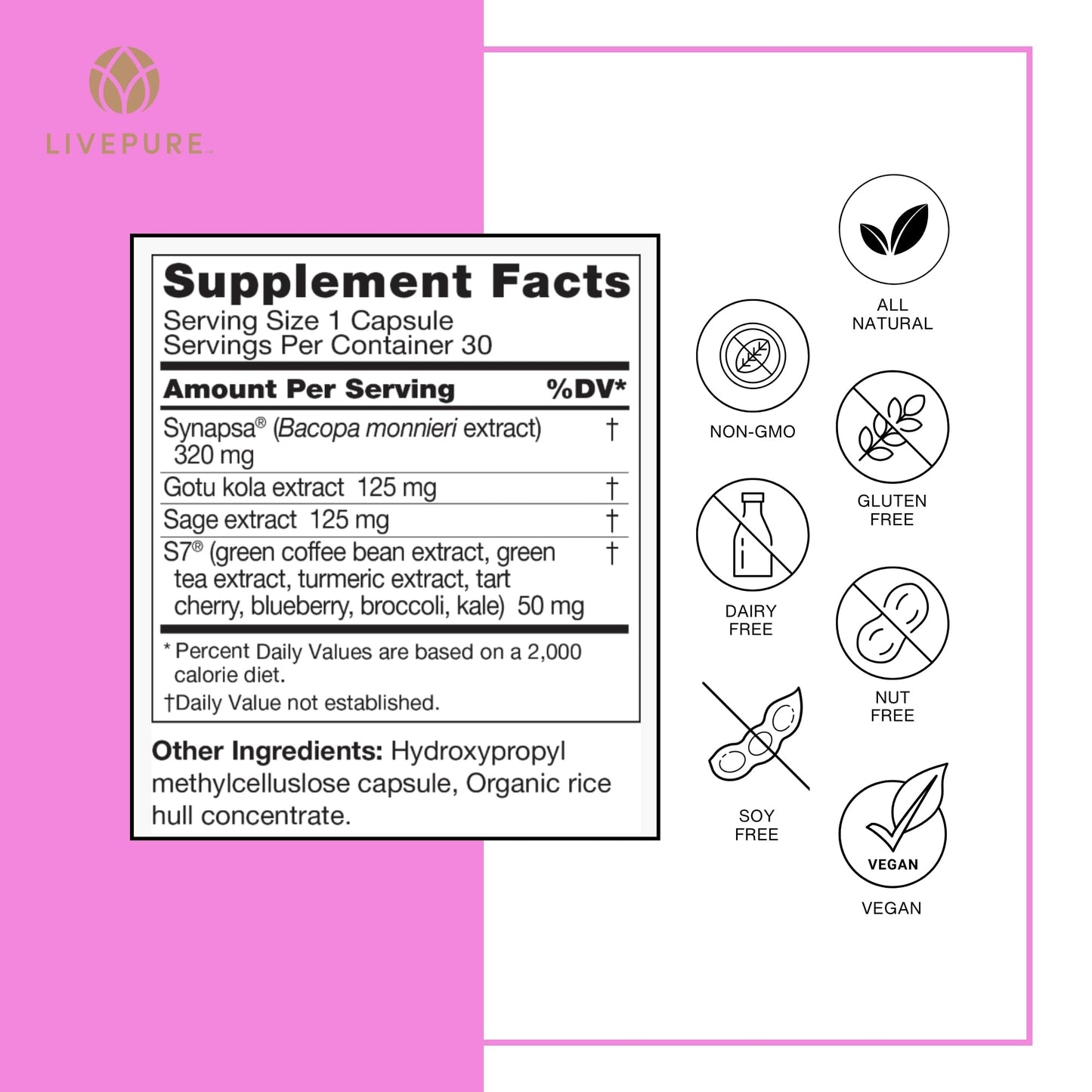 PURE Neuro Boost Capsules 30