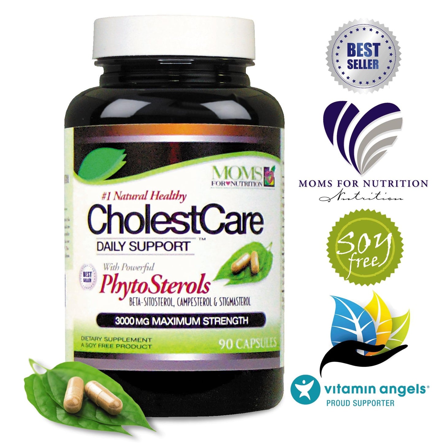 Moms For Nutrition Advanced Phytosterols, Beta-Sitosterol & Plant Sterols Capsules, 90 Count