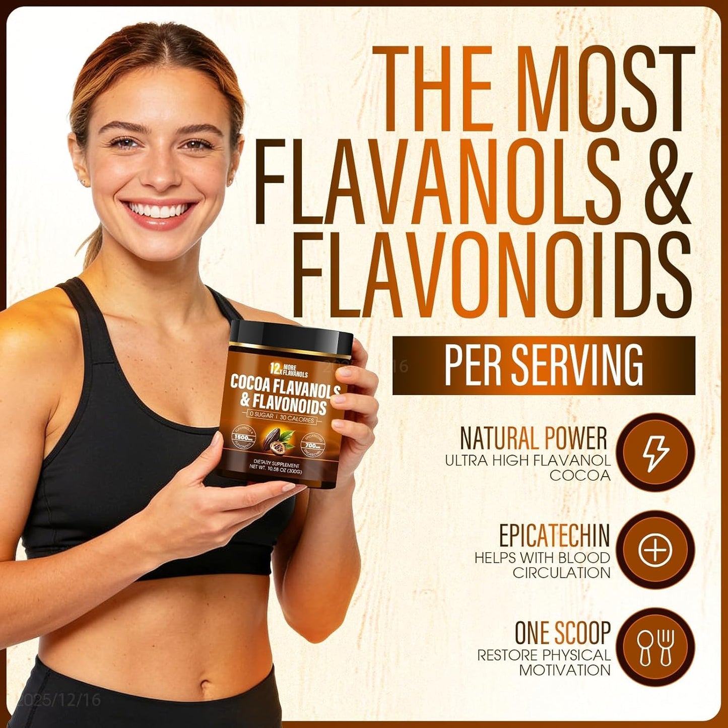 Hochornk High Flavanol Cocoa Powder, 300 g