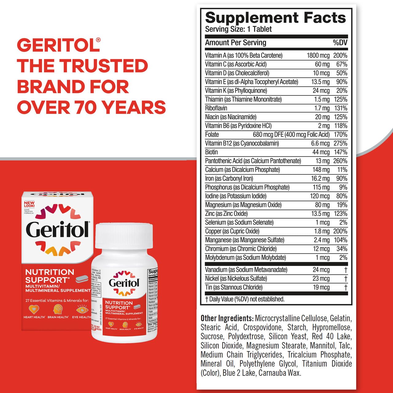 Geritol Multivitamin Supplement Tablet 80 Tablets