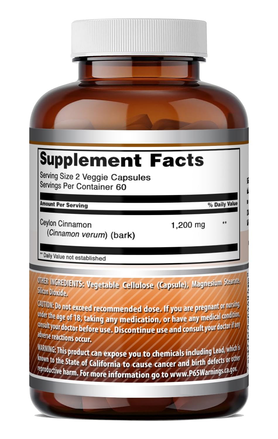 Amazing Nutrition Ceylon Cinnamon 1200 Mg Capsules 120 Count