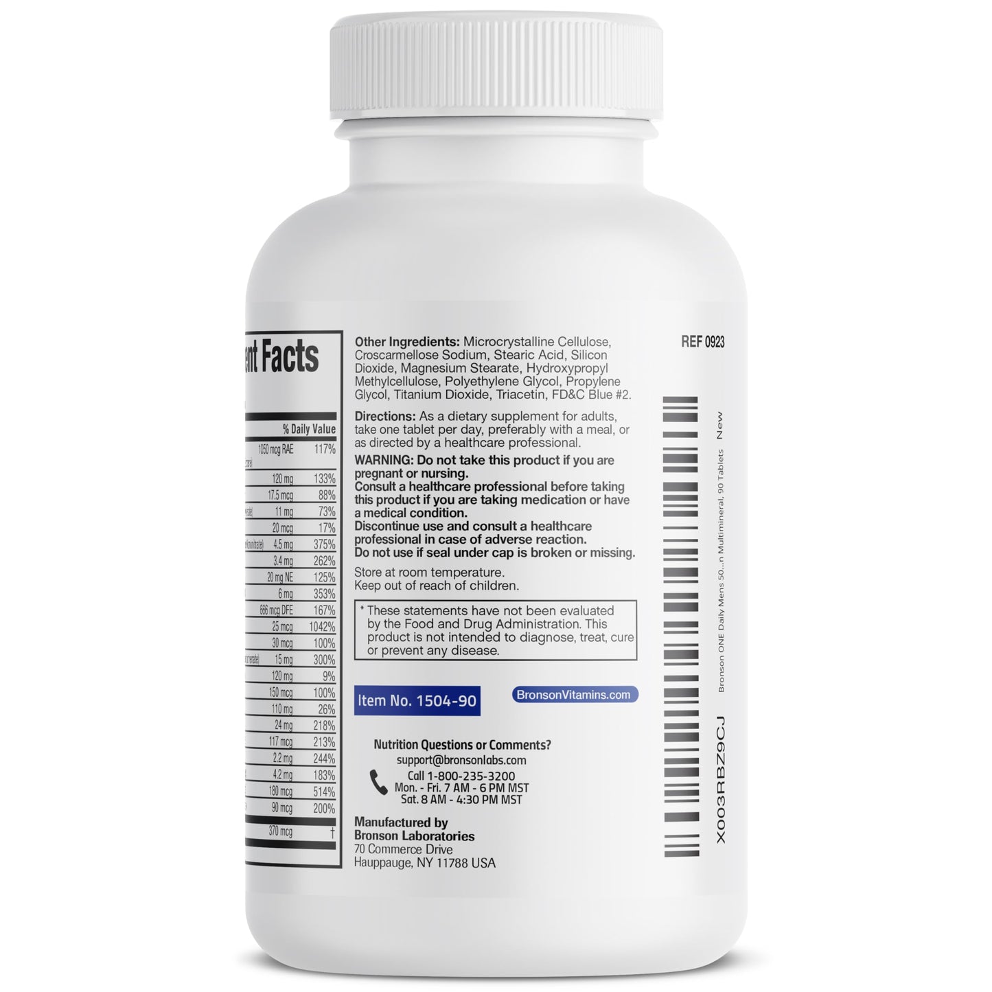 Bronson ONE Daily Men's 50+ Complete Multivitamin Multimineral, 90 Tablets
