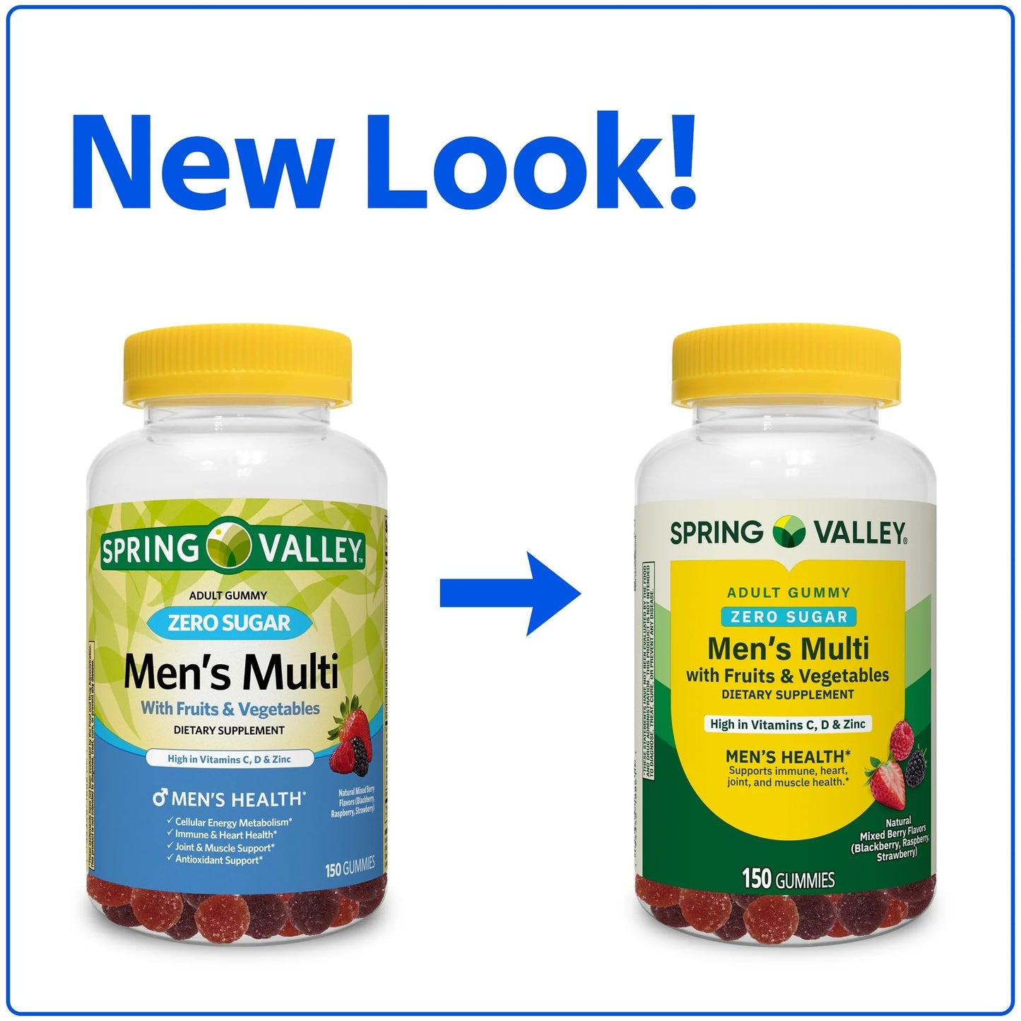 SUREFECT Spring Valley Zero Sugar Men's Multivitamin Gummies, 150 Count