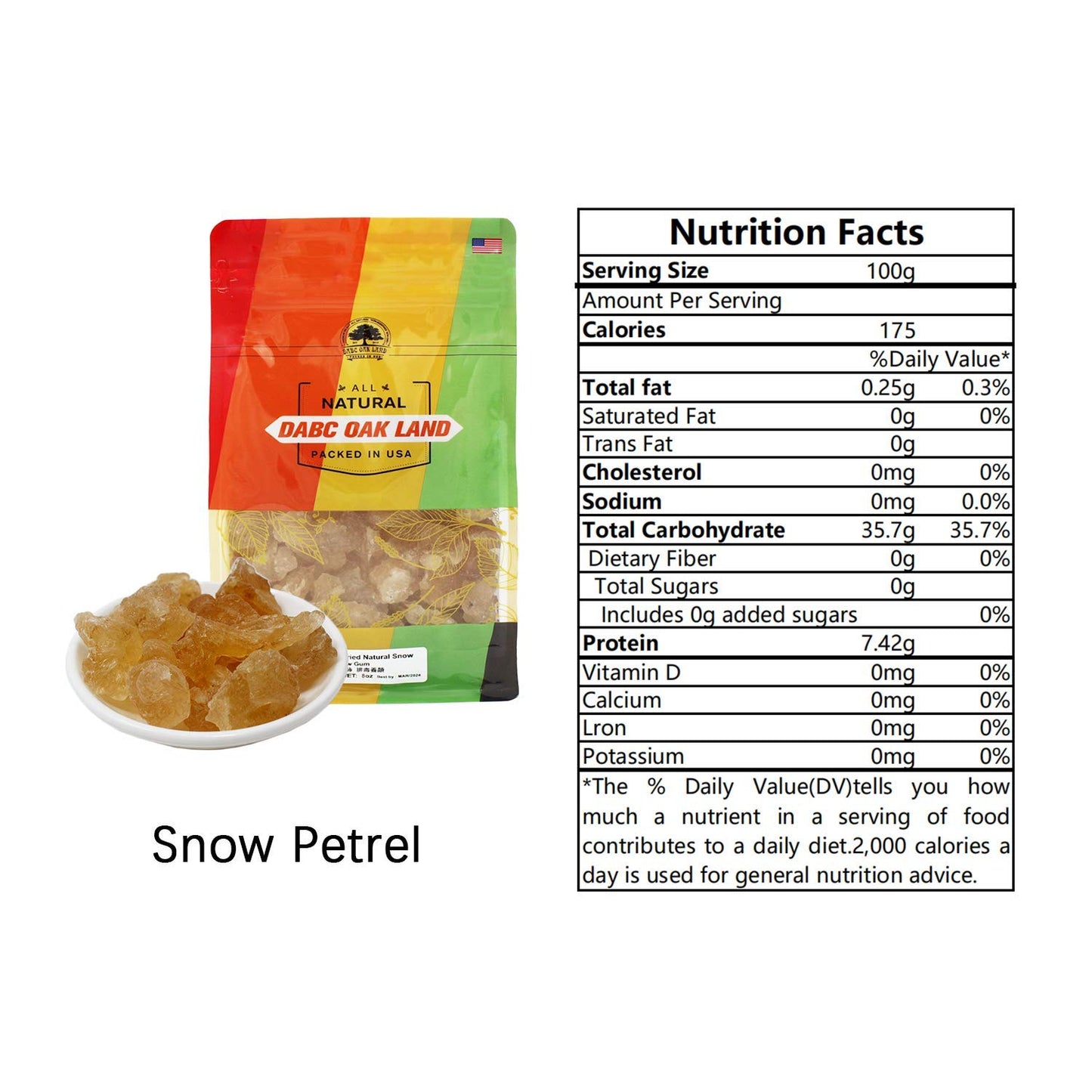 DABC OAK LAND Tragacanth Gum Snow Swallow Tablets 8