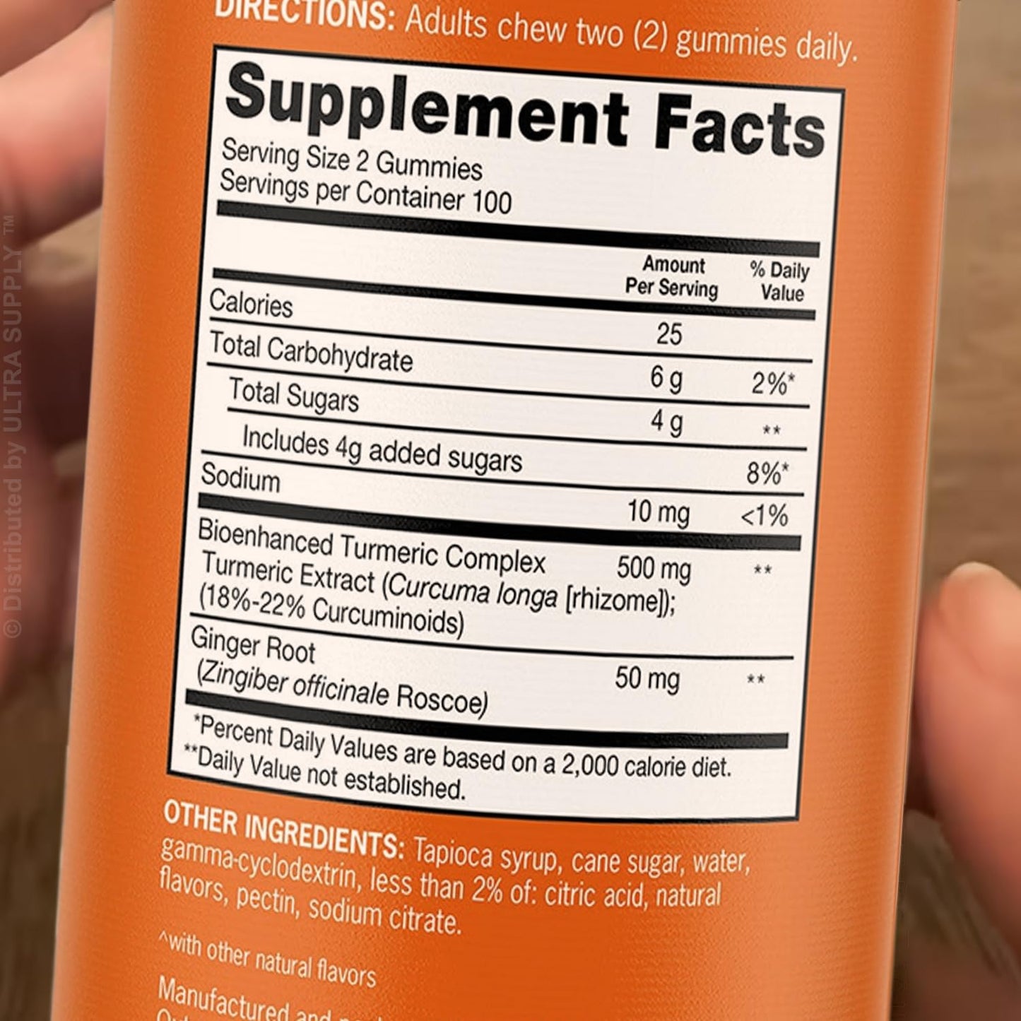 Generic Turmeric + Ginger Gummies 500 mg, 200 Count Gummies