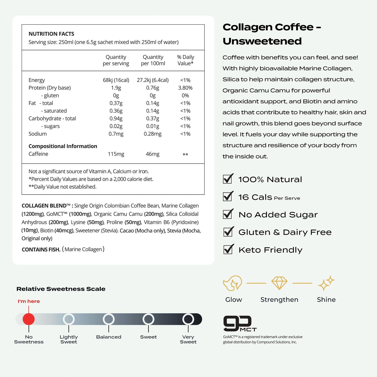 Beforeyouspeak Original Collagen Coffee, Marine Collagen Powder, 1.61
