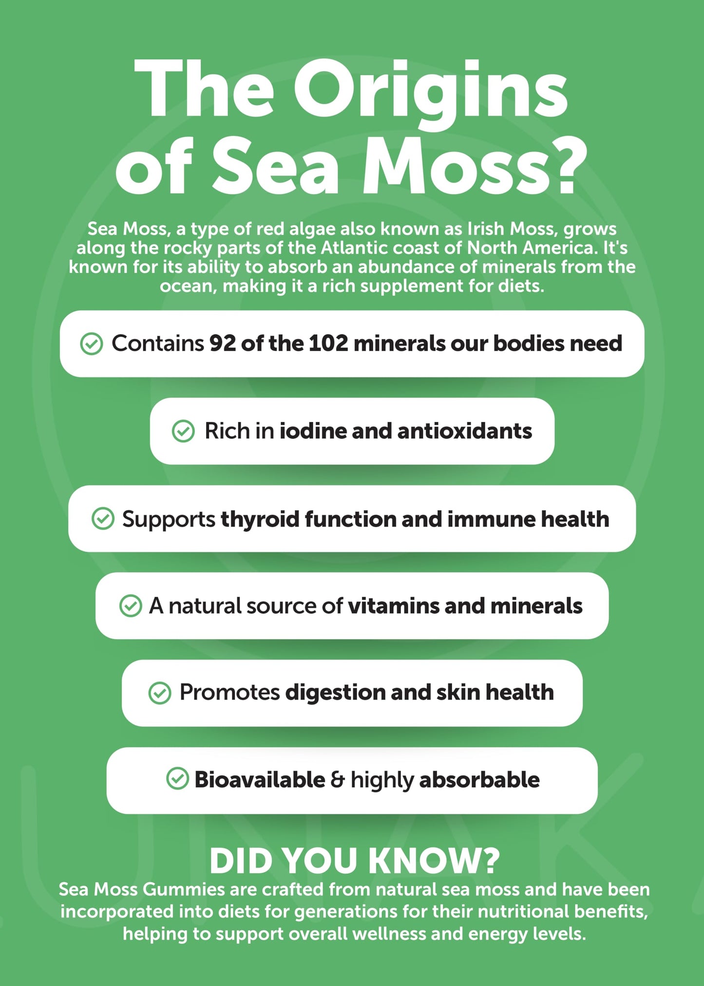 Lunakai Irish Sea Moss Capsules with Black Seed Oil, Ashwagandha, Burdock Root & Bladderwrack, 60 Capsules