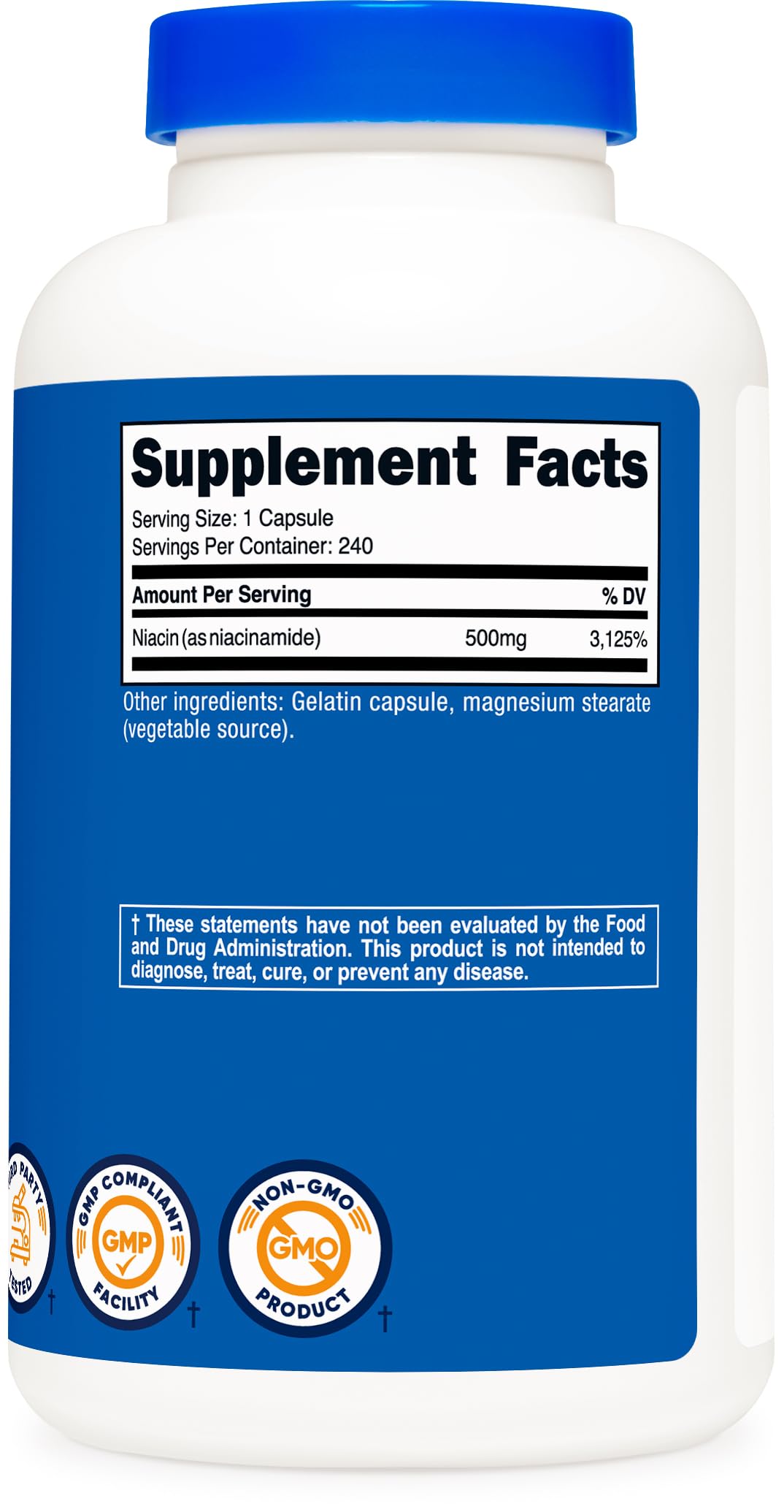 Nutricost Niacinamide (Vitamin B3) 500mg, 720 Capsules
